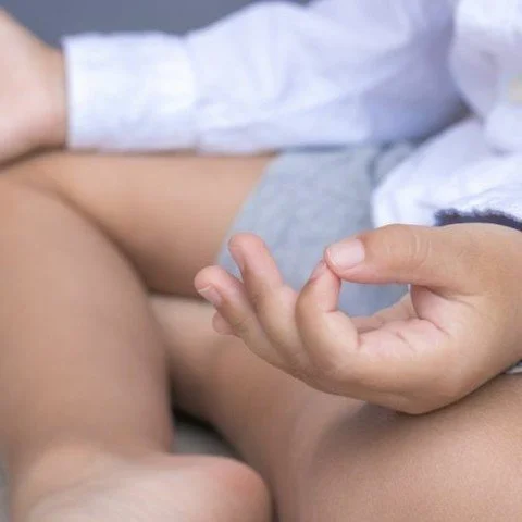 Just another day of mediation, except with my tiny human instead of lotus flowers 😇🧘&zwj;♀️ #momlife