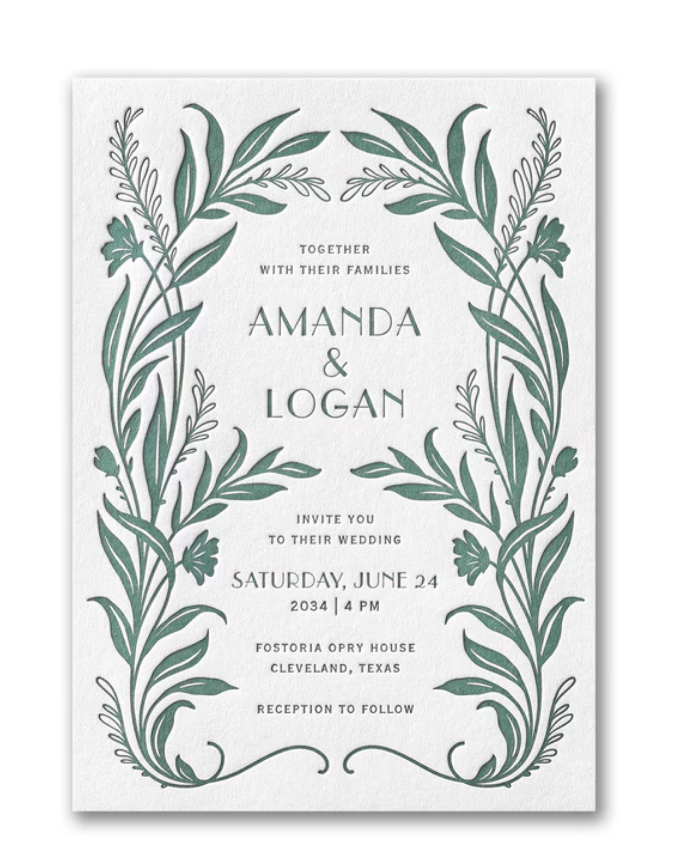 Letterpress Wedding Invitation