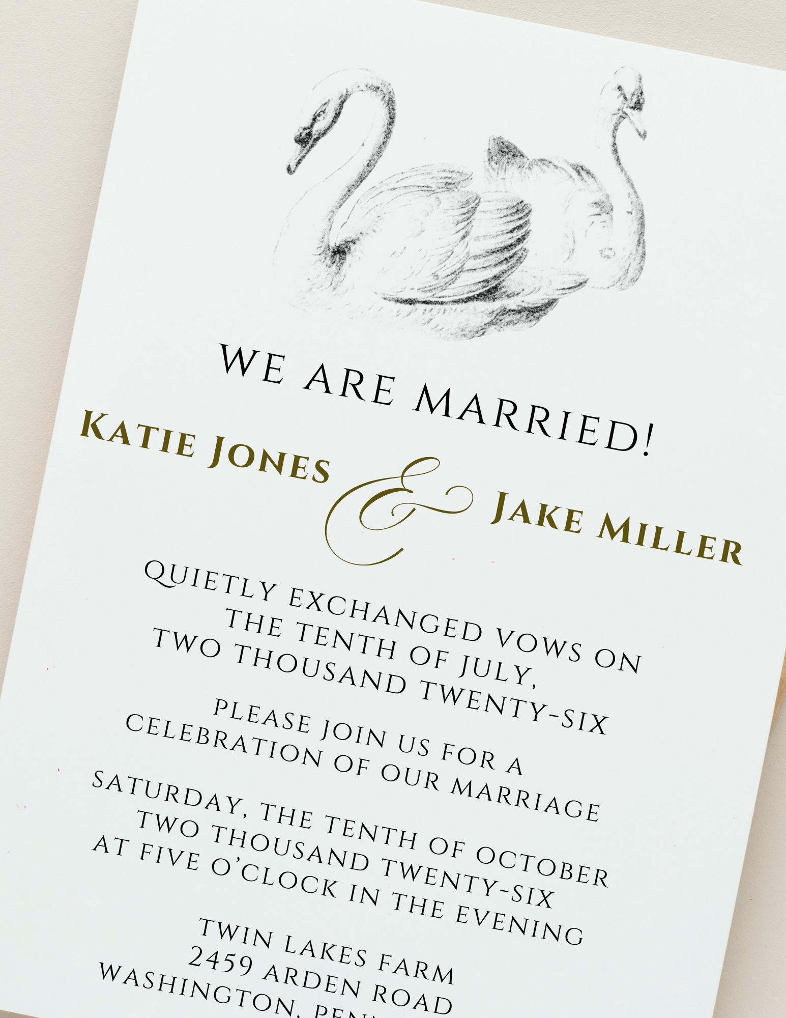 Wedding Announcement | Elopement Announcement | Elopement Celebration | Elopement Reception | Pittsburgh Wedding Announcement | Pittsburgh Elopement | Willow and Lark Paper Co