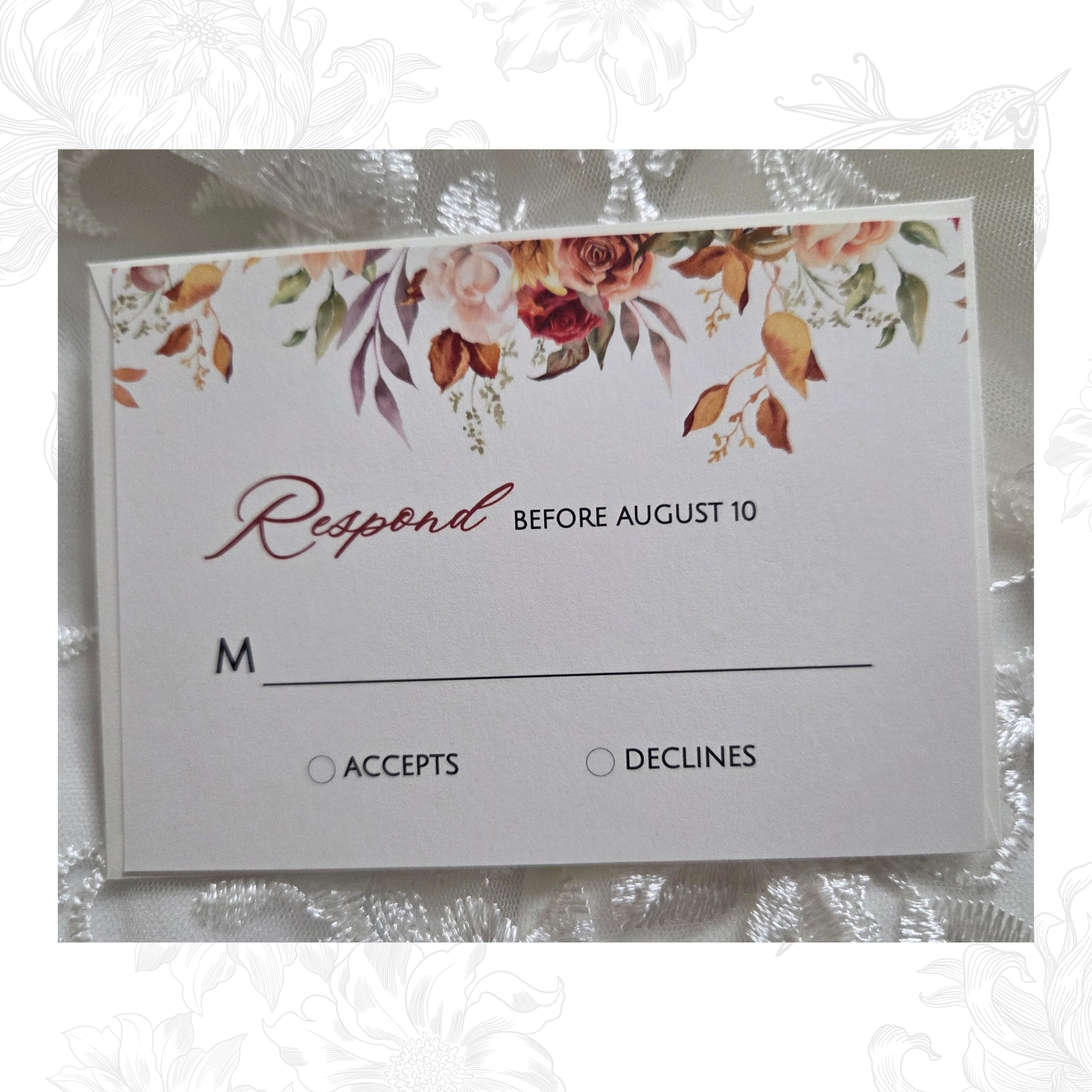 Floral Wedding Invitation | Boho Wedding Invitation | Fall Florals Wedding Invitation Suite | Wedding Invitation Sample | Pittsburgh Wedding Invitations | Willow and Lark Paper Co