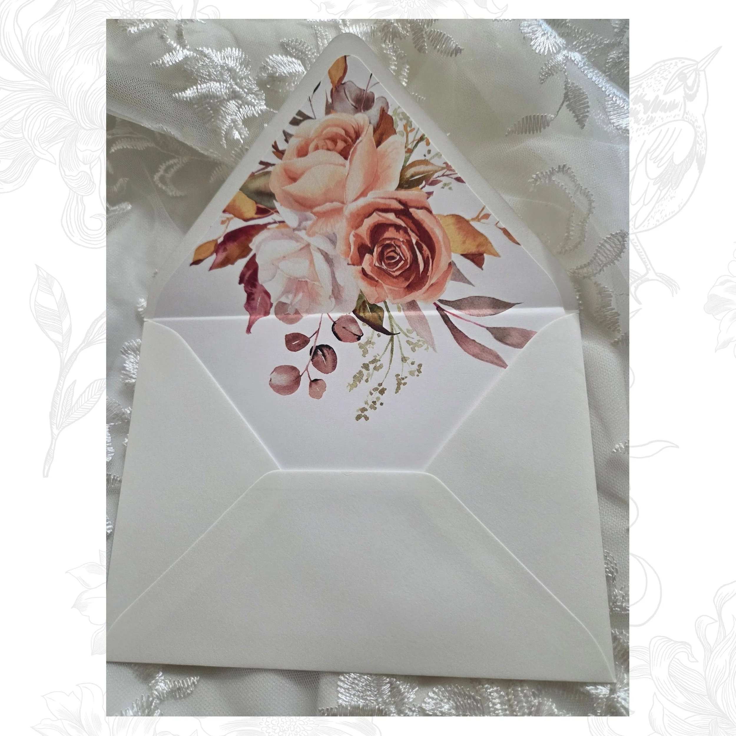 Floral Wedding Invitation | Boho Wedding Invitation | Fall Florals Wedding Invitation Suite | Wedding Invitation Sample | Floral Lined Envelope |