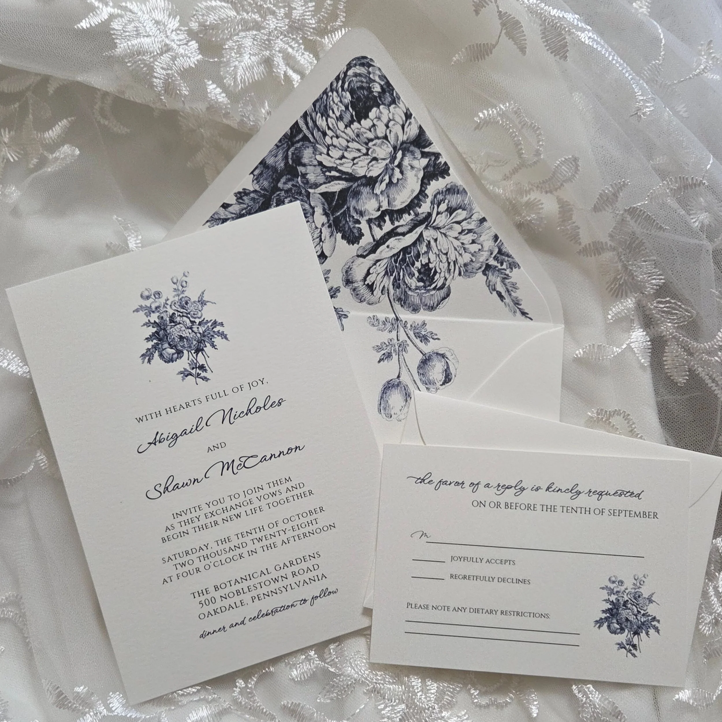floral wedding invitation suite bouquet