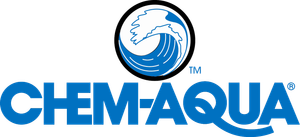 ChemAqua logo featuring a stylized wave and a lion.