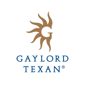 Gaylord Texan logo featuring a stylized sunburst and the text 'GAYLORD TEXAN' in blue.