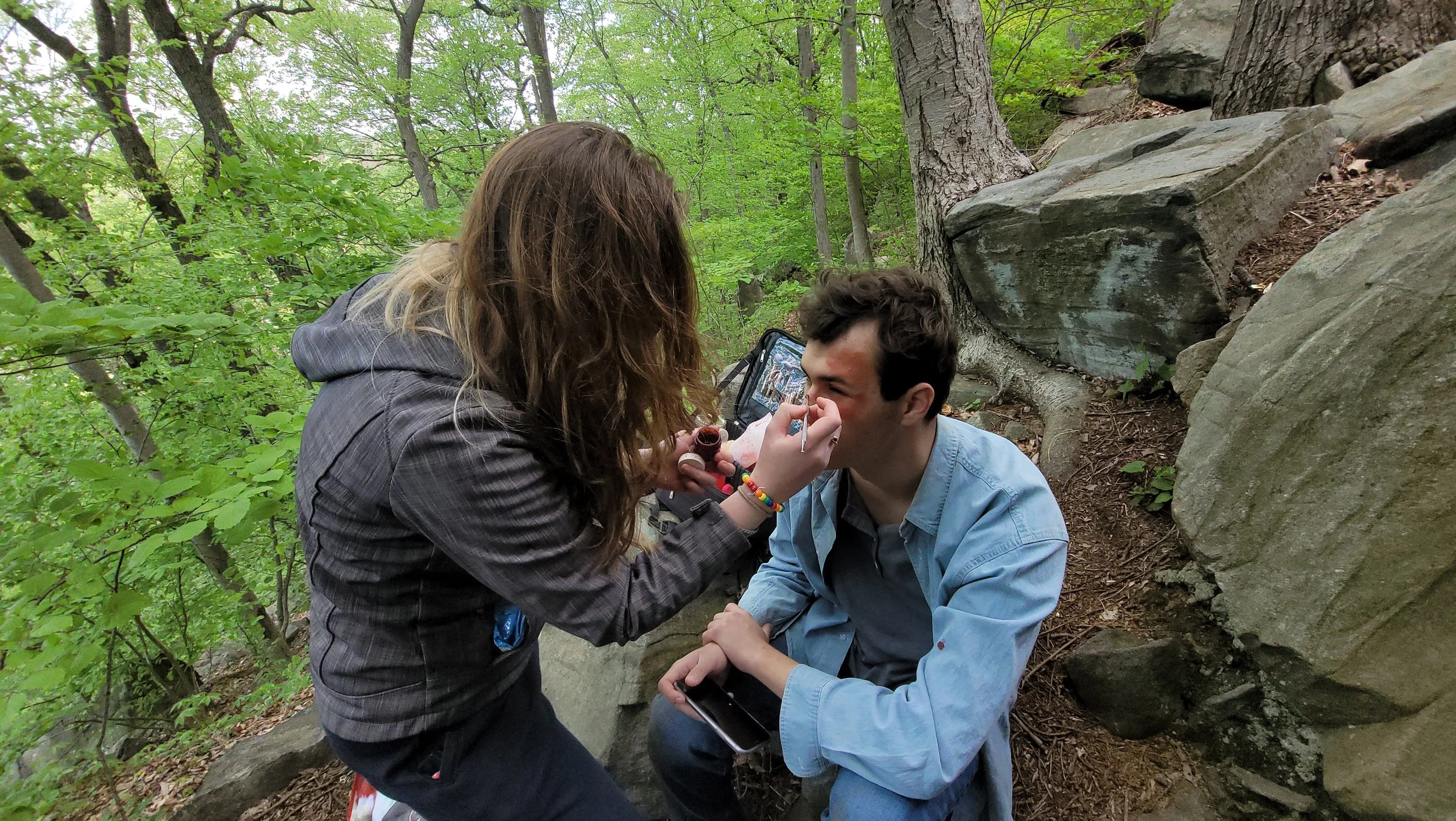 SFX Artist Kayla Tidy and Sean Witham on location filming Bugbear III (Spring 2023) 