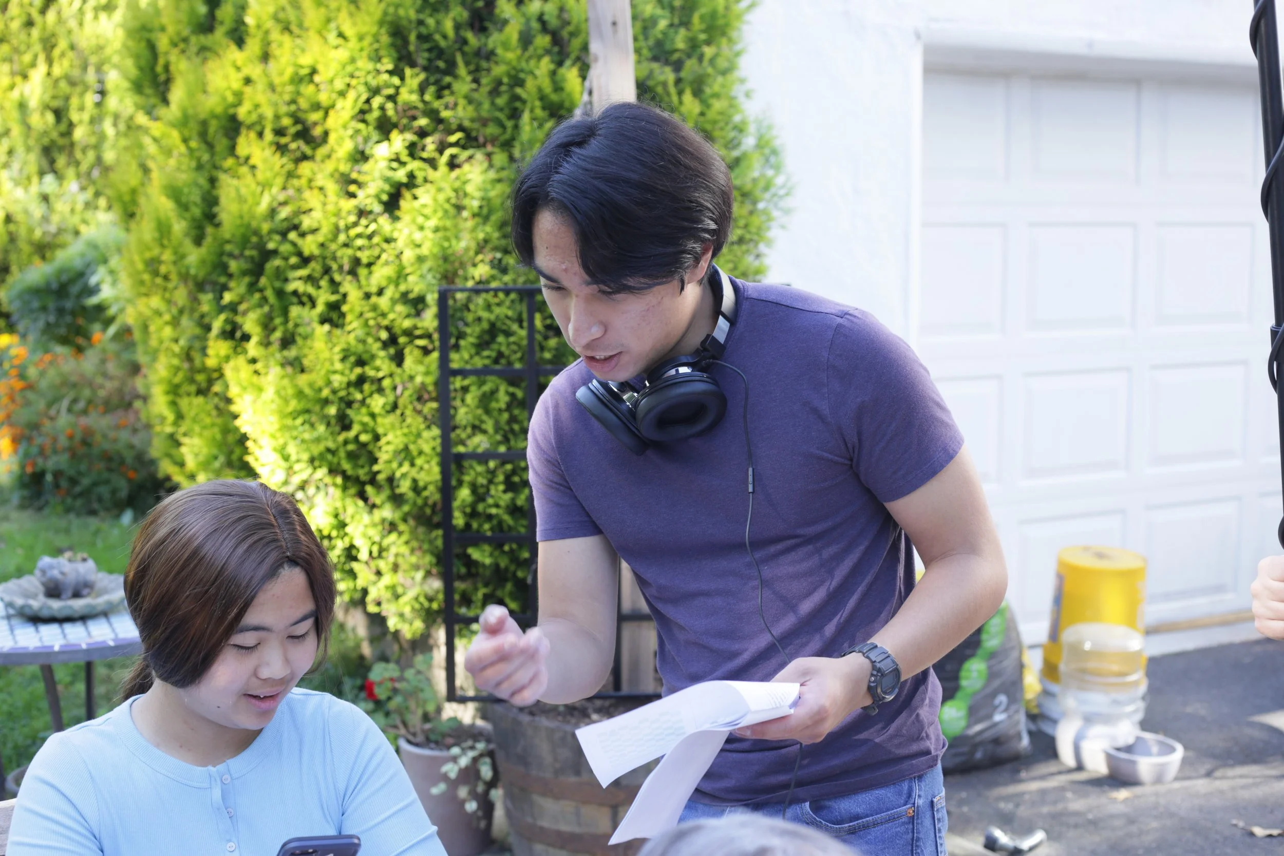 Directing Bonnie Law on location for My Best Friend Ava. (Fall 2025) Photo by Yode Famodu 