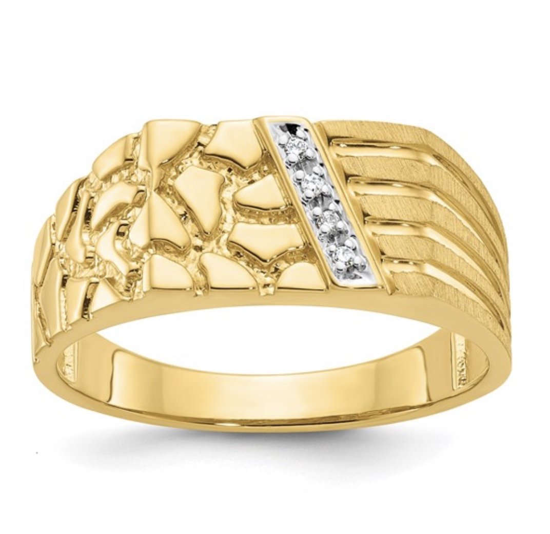 Men's Nugget and Diamond Ring
