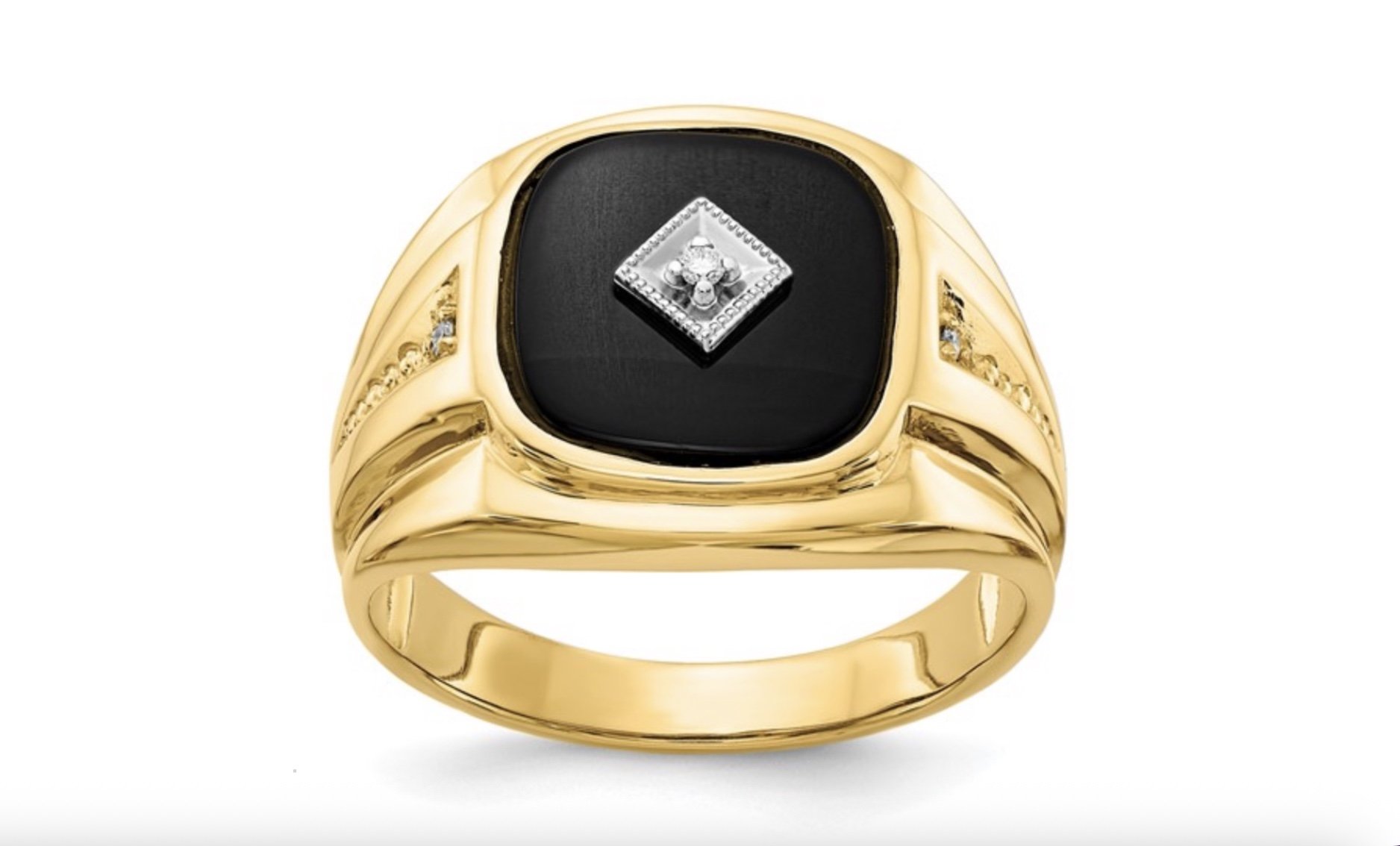 Men's Onyx & Diamond Ring