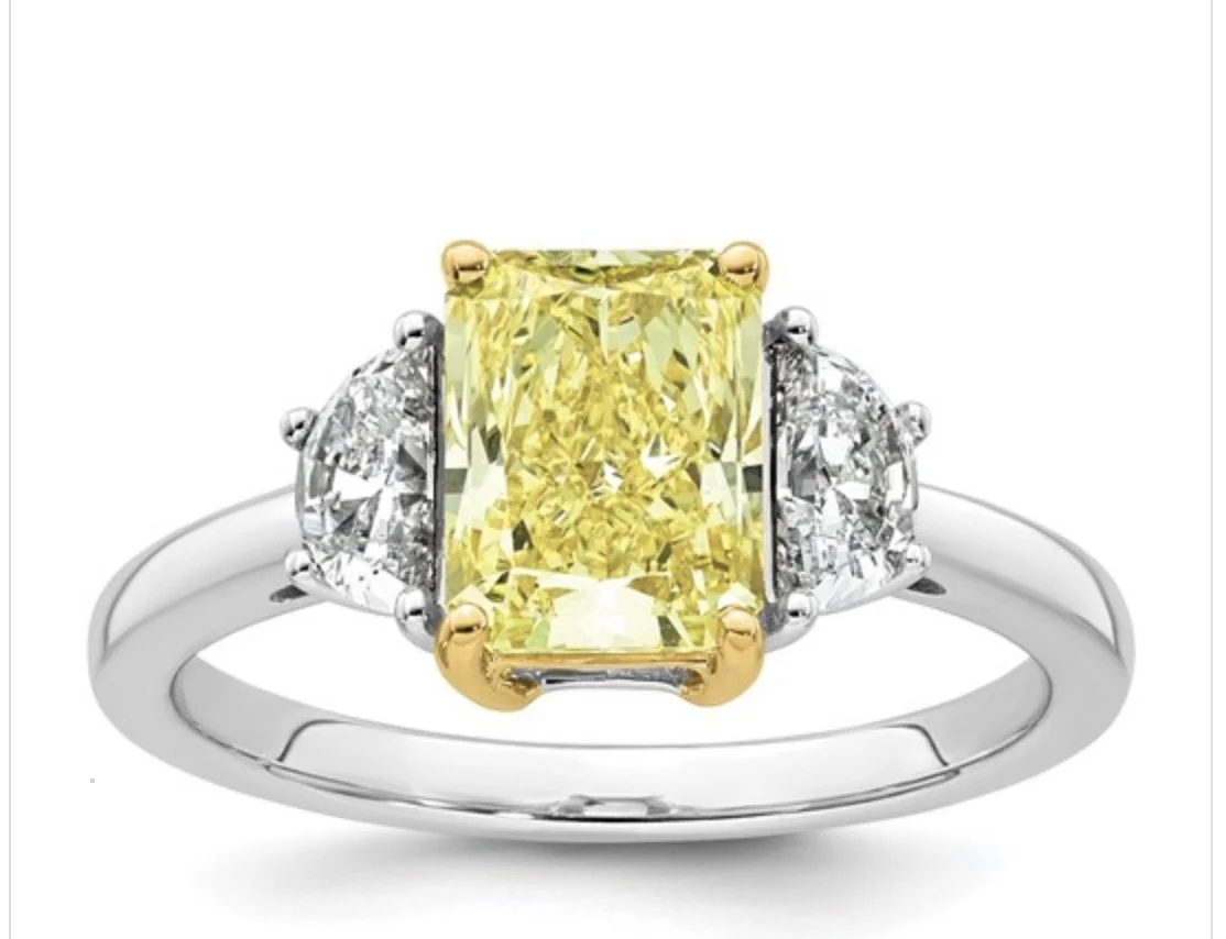 14K Two-Tone 2 5/8 carat Certified Lab Grown Diamond Ring