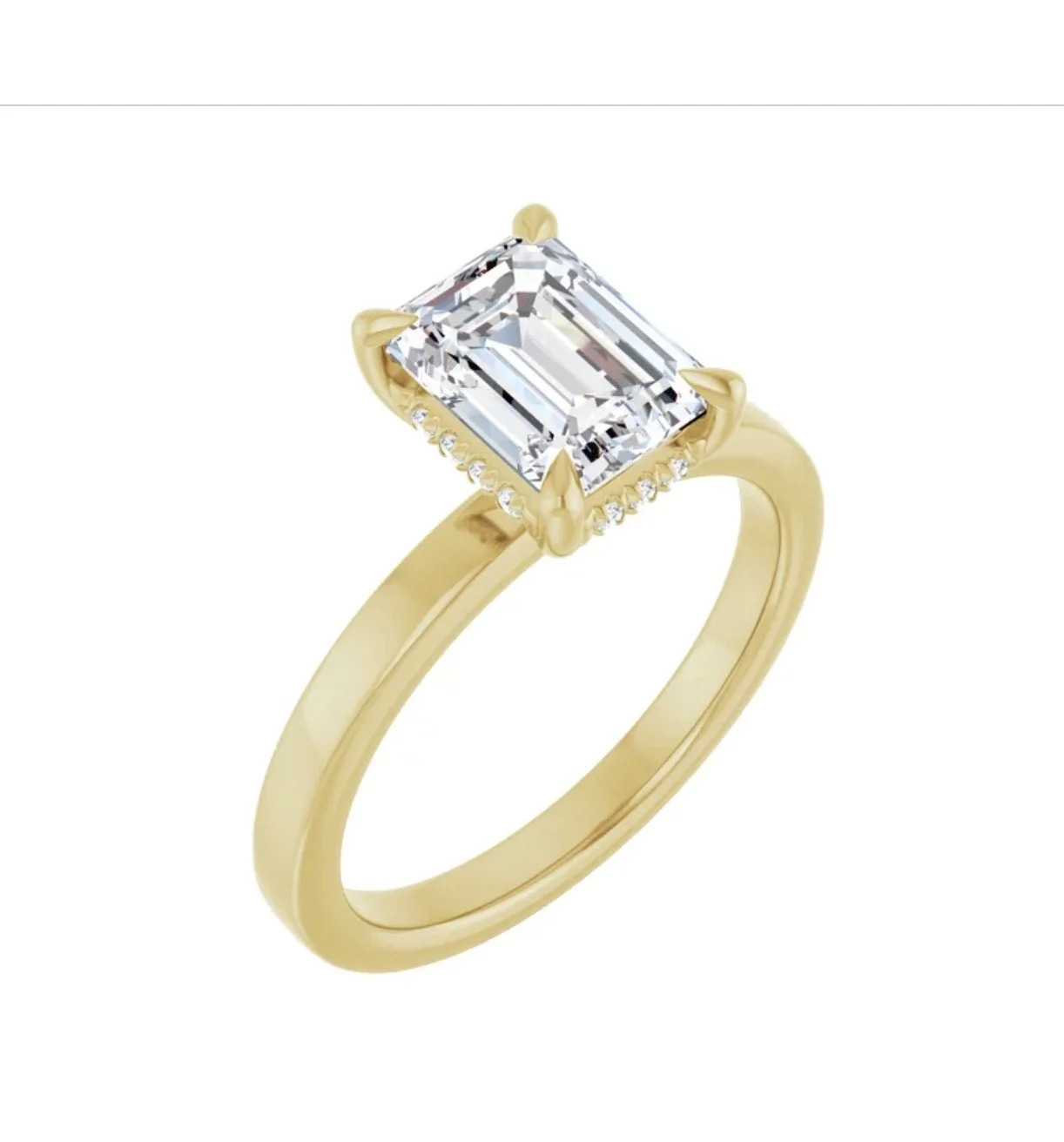 Emerald Hidden Halo Engagement Ring