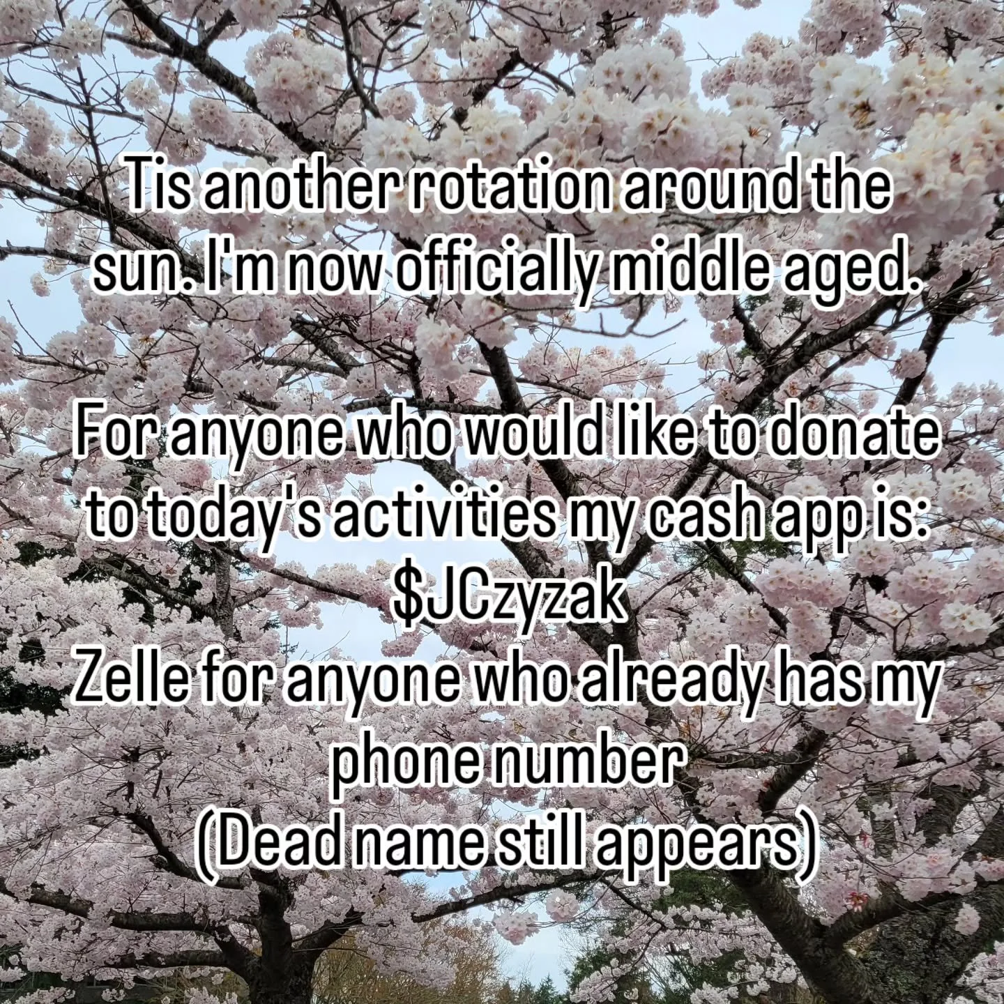 Yep, tis true. 35 BABBIE! For someone who didn't know if they were going to make it to 21, this is a big achievement. 

The best present you can do for me is hug your loved ones, spend time off your phone and really immerse yourself in your community