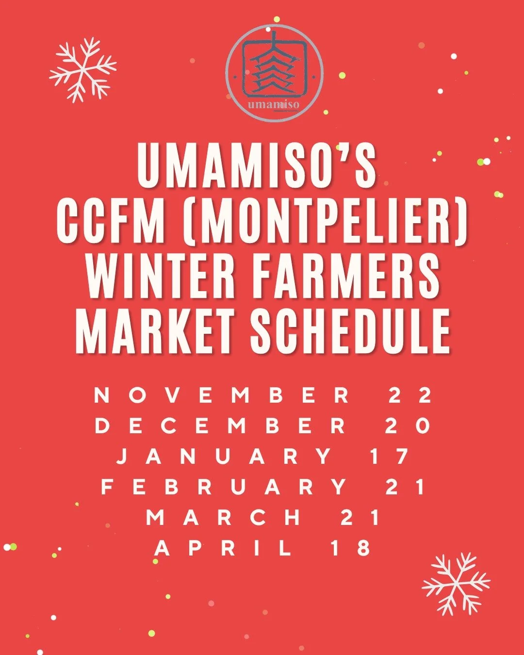 Come join us at the @montpelierfarmersmarket for the Thanksgiving market and every third Saturday from December to April ❄

The winter Montpelier Markets will be moving to Alumni Hall VCFA Campus, 45 College St.

Looking forward to seeing all of you 
