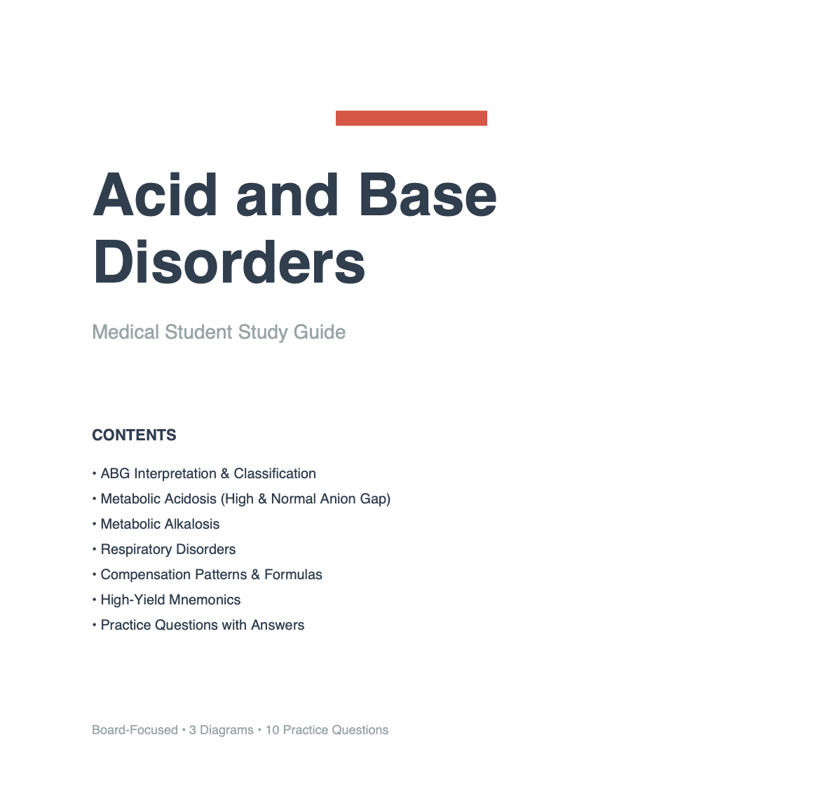 Acid–Base Disorders: High-Yield ABG Interpretation Guide
