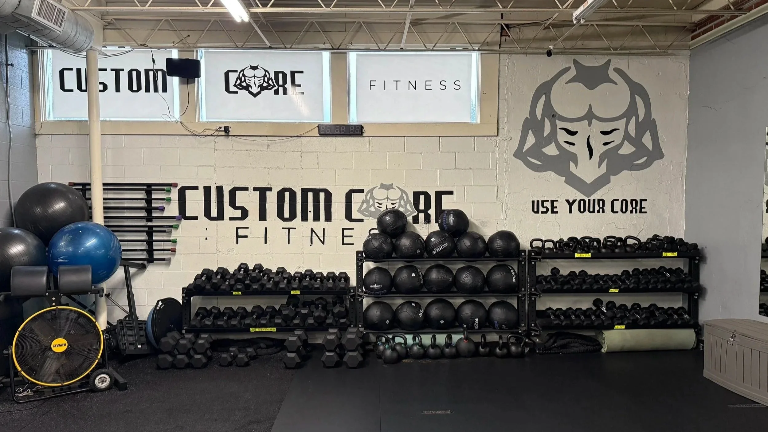 Custom Core Fitness is fully equipped with top of the line equipment and machines to build your strength.