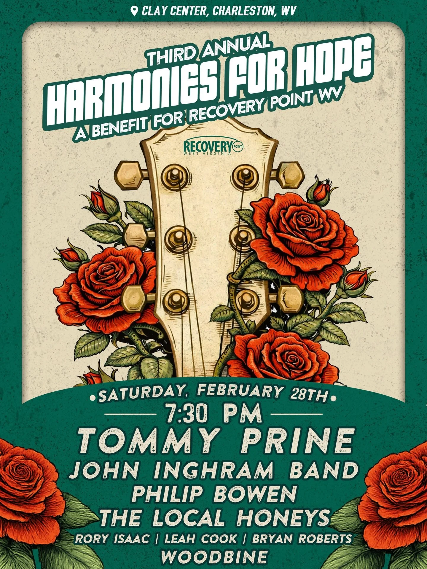 We&rsquo;re so thrilled to be part of this year&rsquo;s Harmonies for Hope lineup! This show is a benefit for @recoverypointwv, an incredible organization doing truly meaningful work in our community! Such an honor to support such a great cause. 
We&