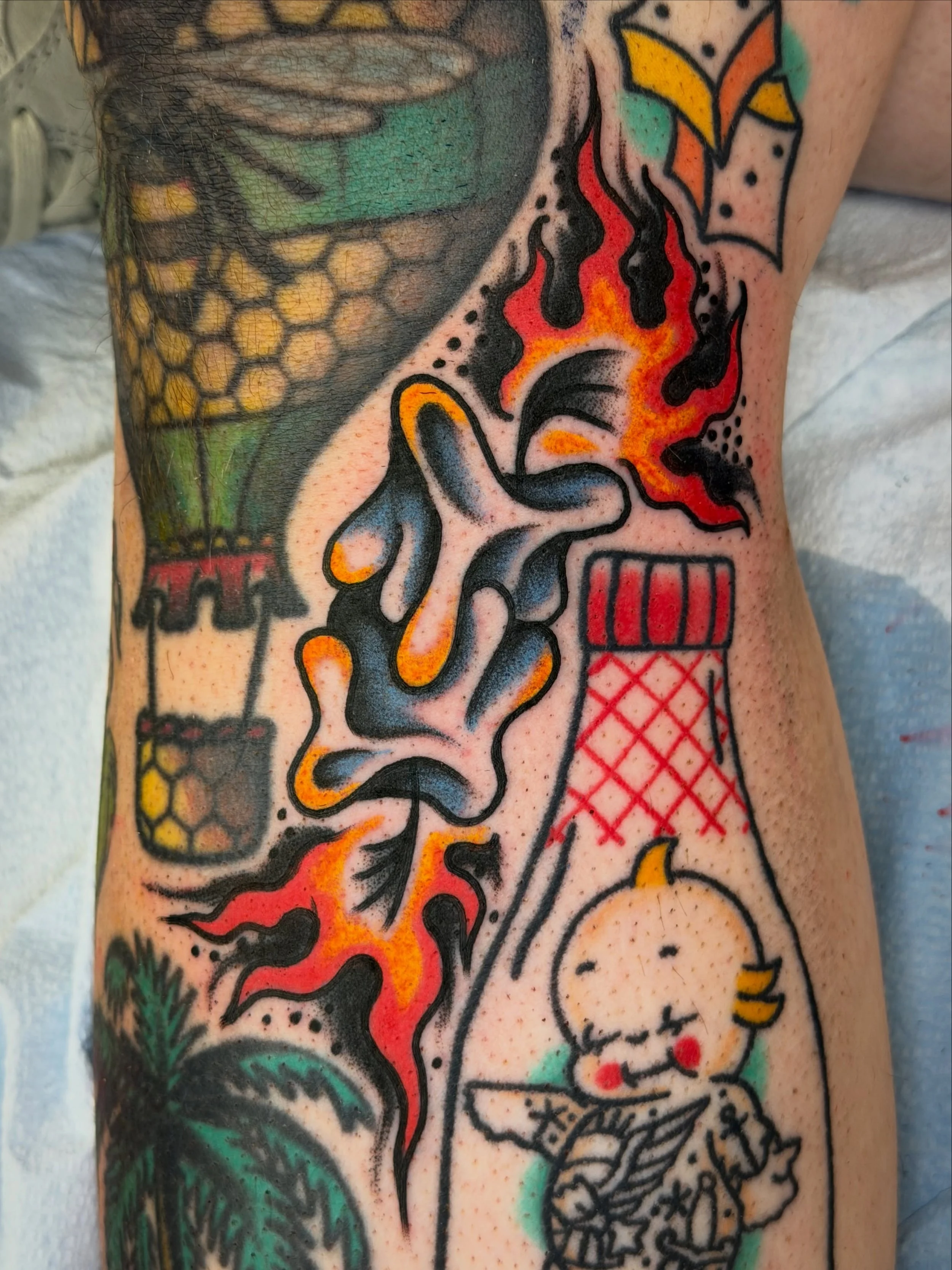 Drawn on gap filler for the homie @ironxbean ! Thanks friend! Booking July and August 😎

.
.
#ghostmtn #orlandotattooer #luckyhorsetattoo #orlandotattooartist #americantradtionaltattoos