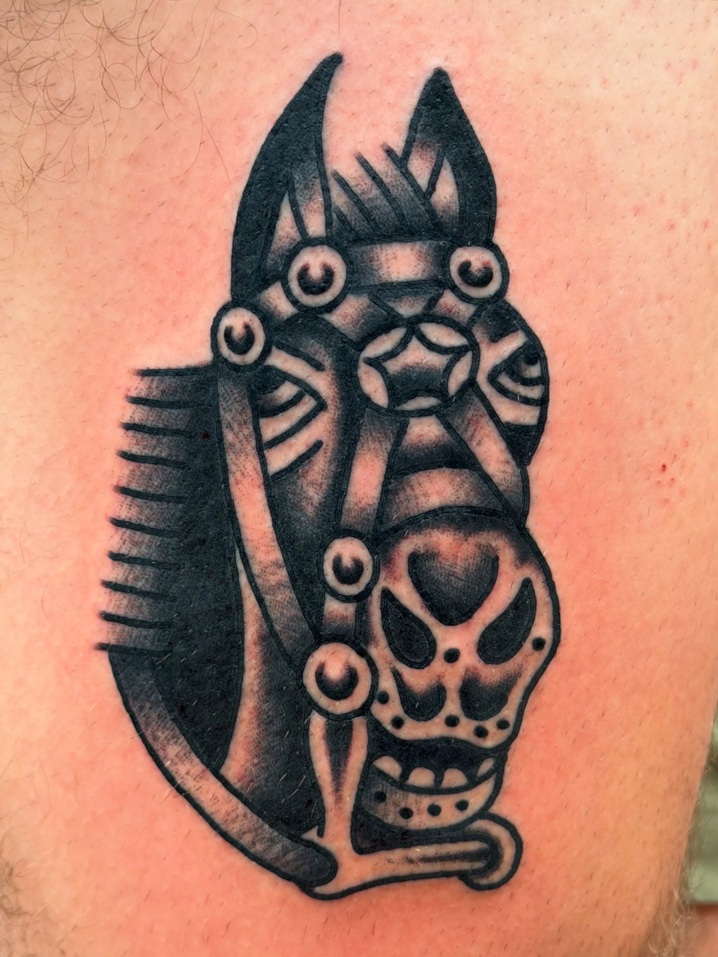 Had the honor of knocking out this classic on a walk in for his first tattoo ! Classic horse design done at @luckyhorsetattoo to commemorate a horse from his childhood , v tight 🤘