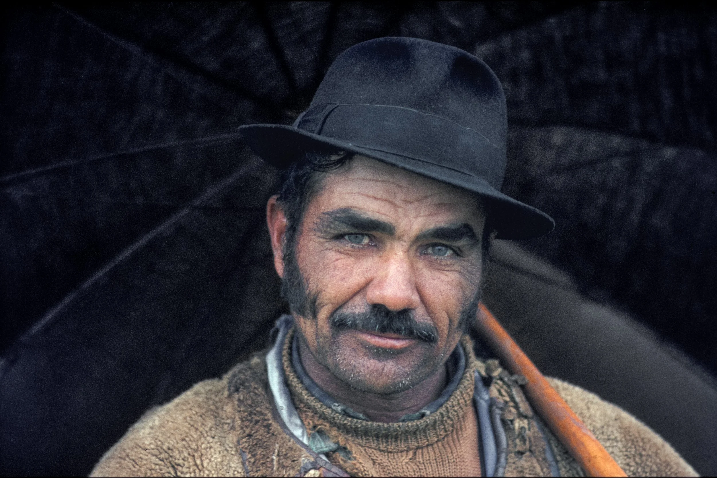 A portrait taken with permission in 1975 in southern Spain. Scanned slides photographed with a Nikkormat.