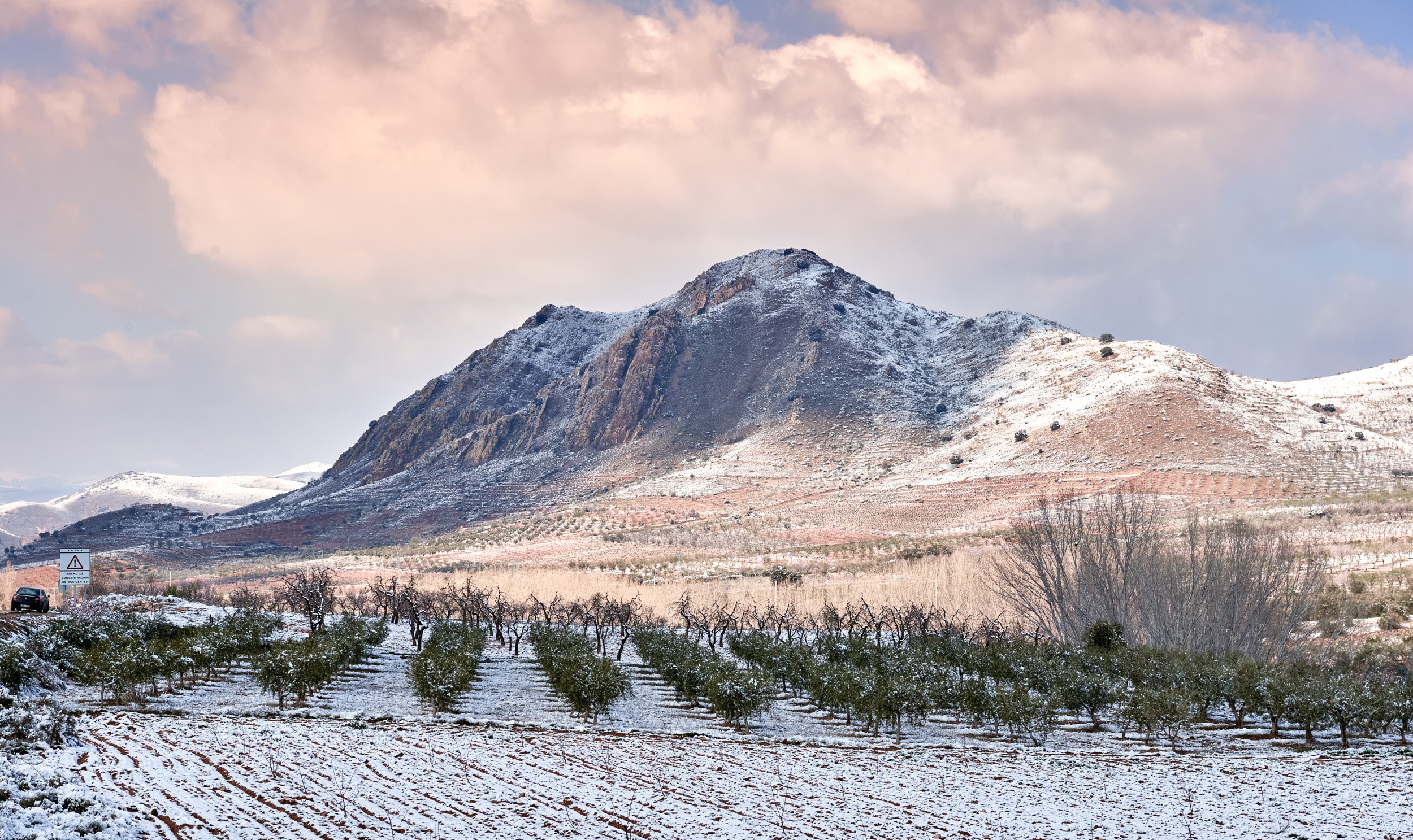 A rural landscape between Zaragoza and Calatayud, known for its almond trees.
Photo taken in mid-February 2023. Nikon D800 - 24/70mm