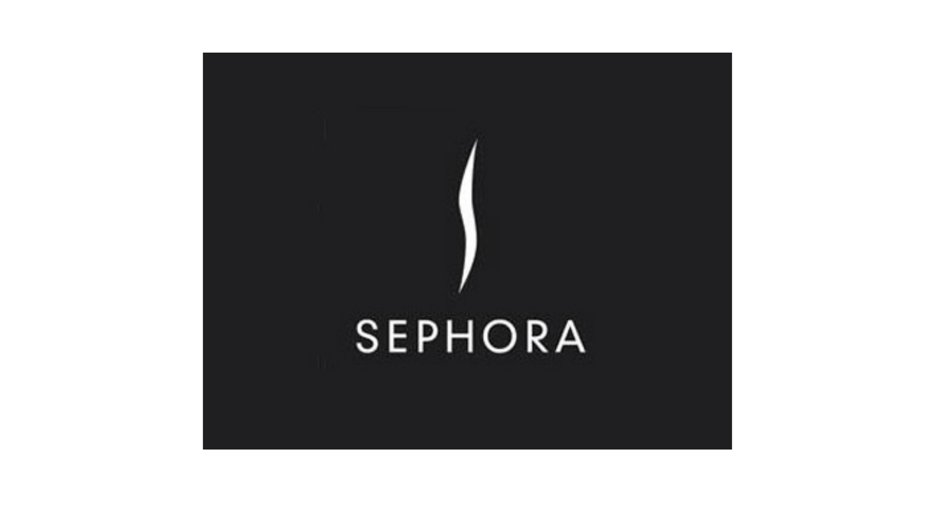 Sephora logo on a black background.