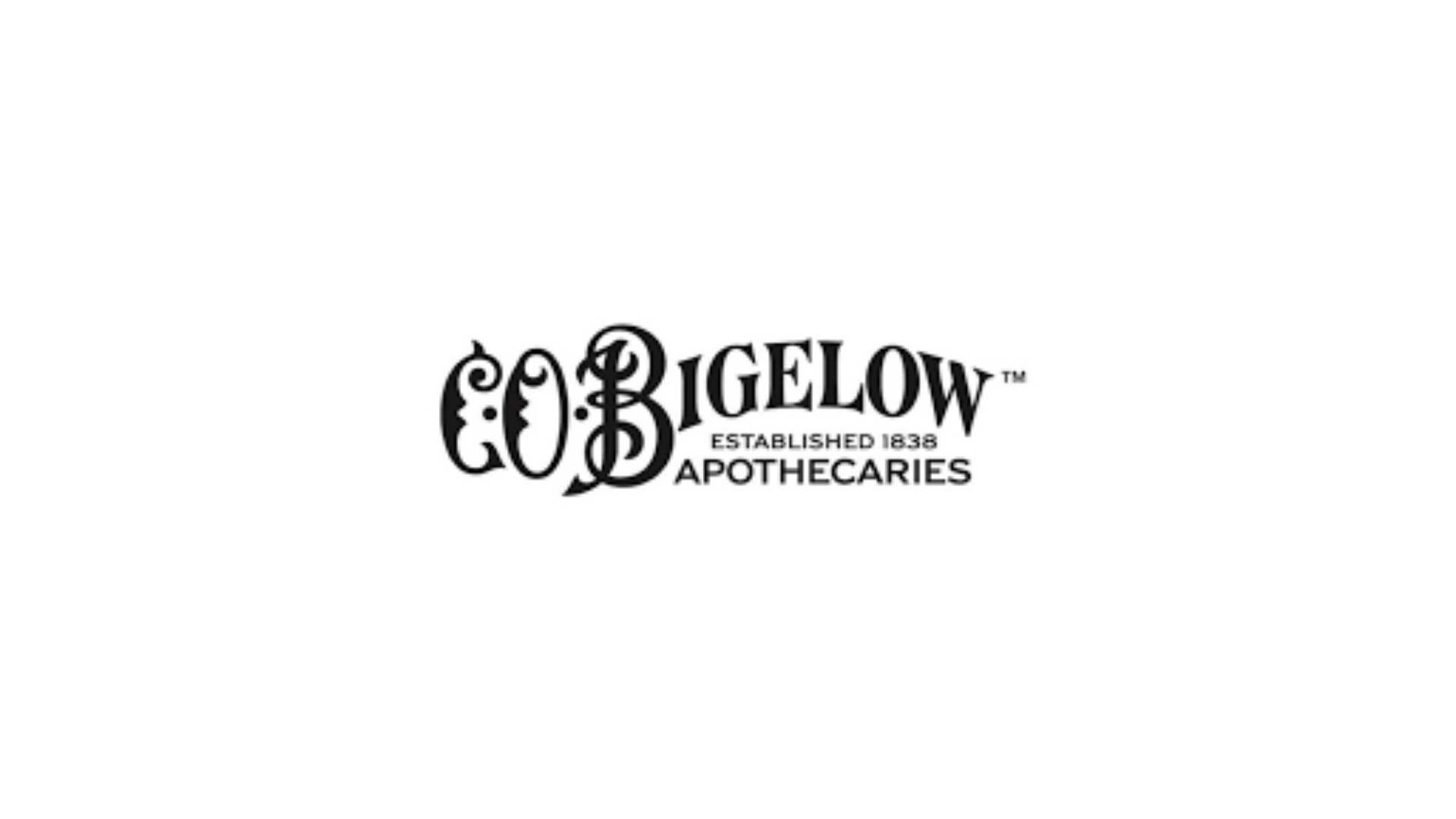 Logo for CO Bigelow, established 1838, apothecaries.