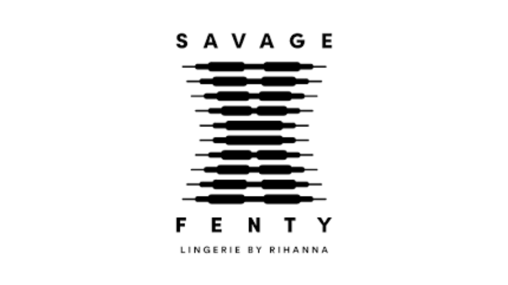 Album cover for Fenty by Rihanna featuring a black and white color scheme with a stylized phonograph or record player at the center and the words "Savage Fenty" and "Lingerie by Rihanna" around it.
