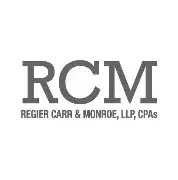 Logo of RCM Reiger Carr & Monroe, LLP, CPAs with gray text on a white background.