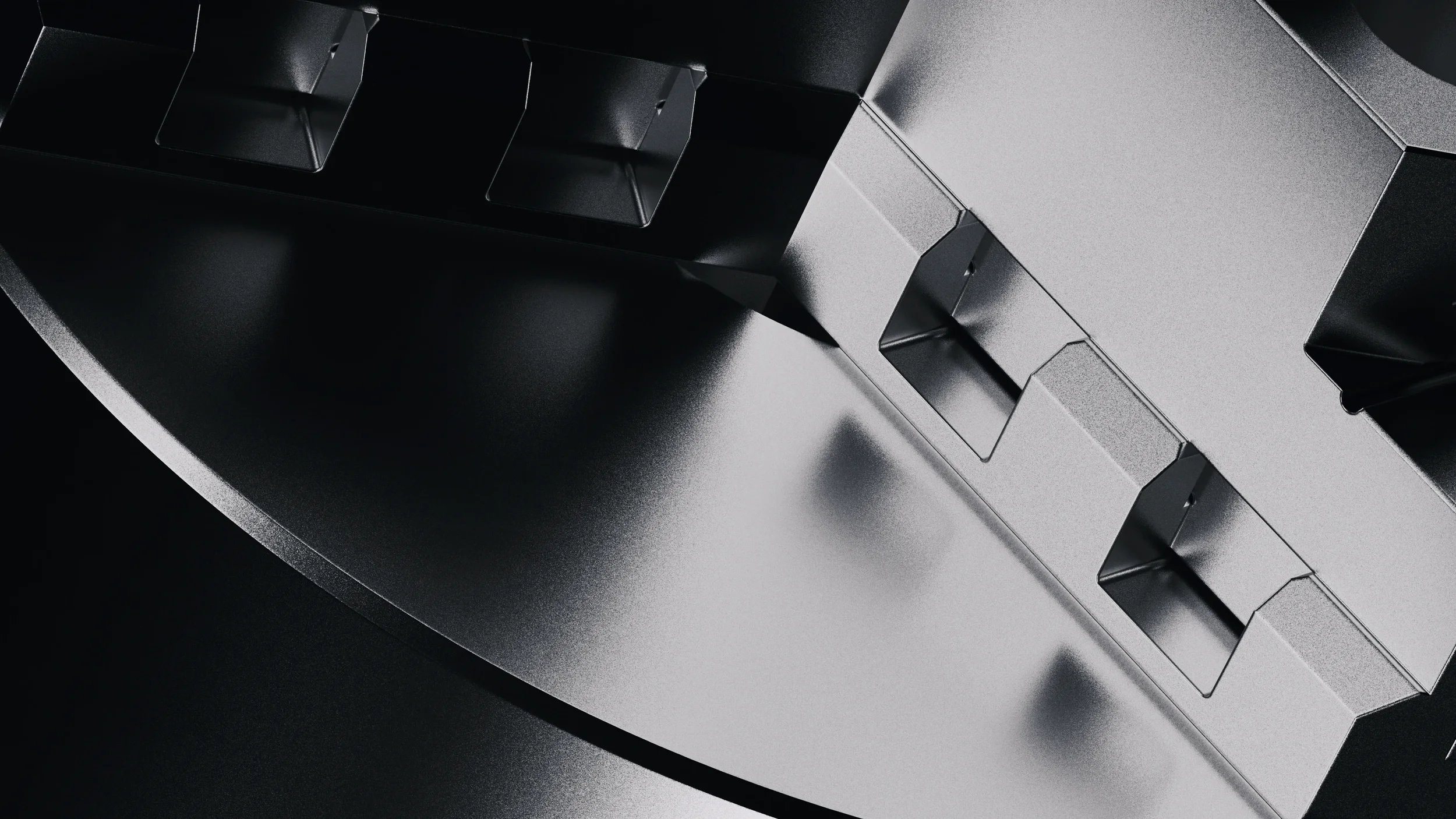 Detailed close-up of precision-machined metal surface.