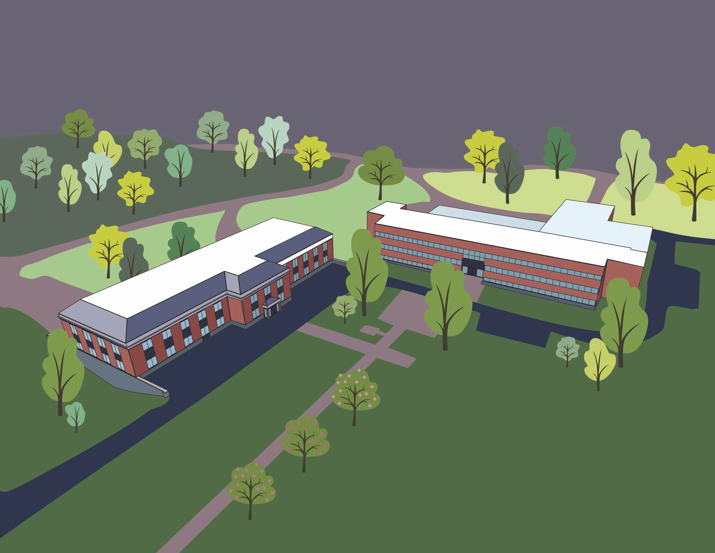 Illustration of Turner-Fairbank Highway Research Center.