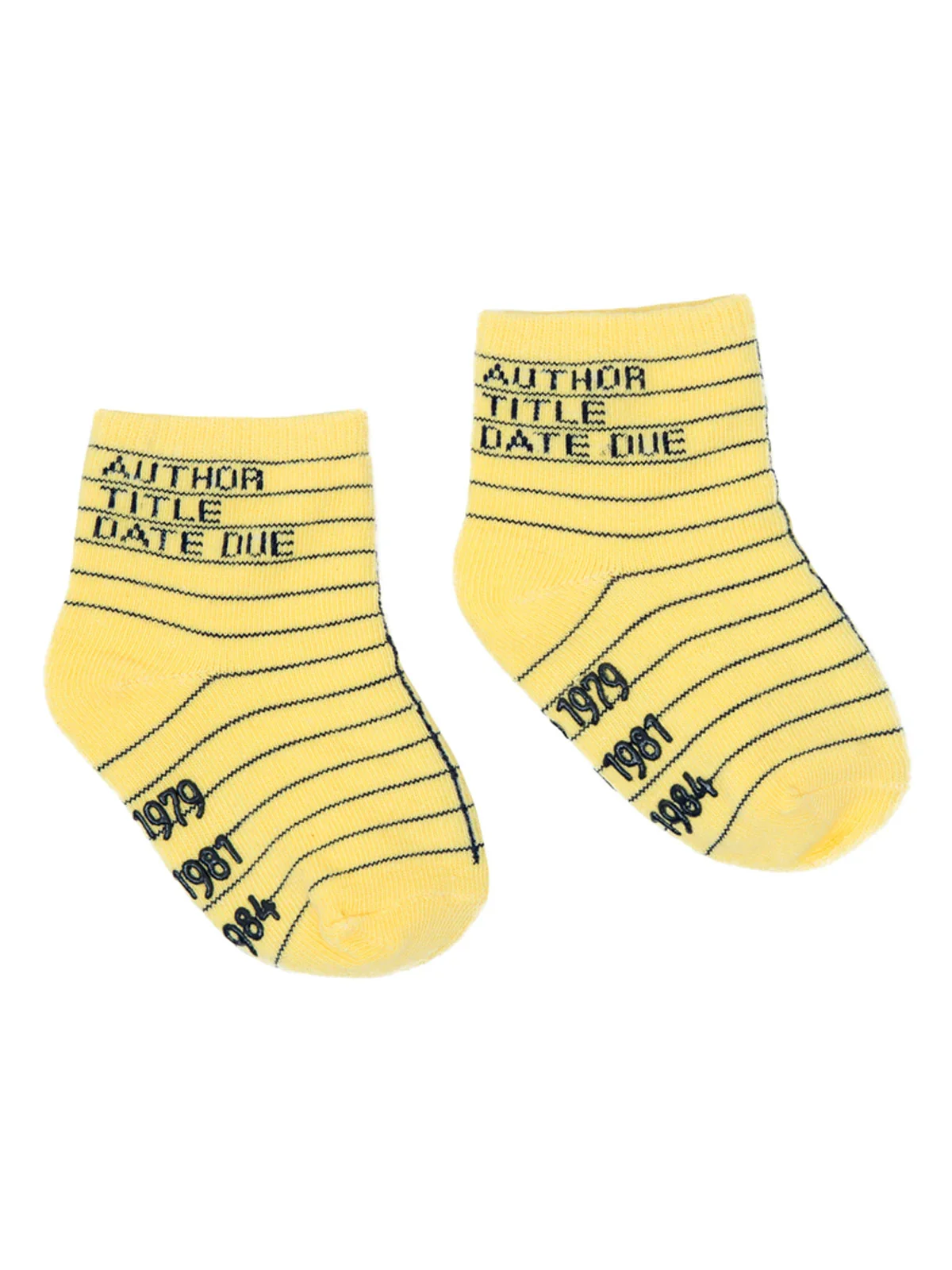 Yellow Library Card Children's Socks.webp