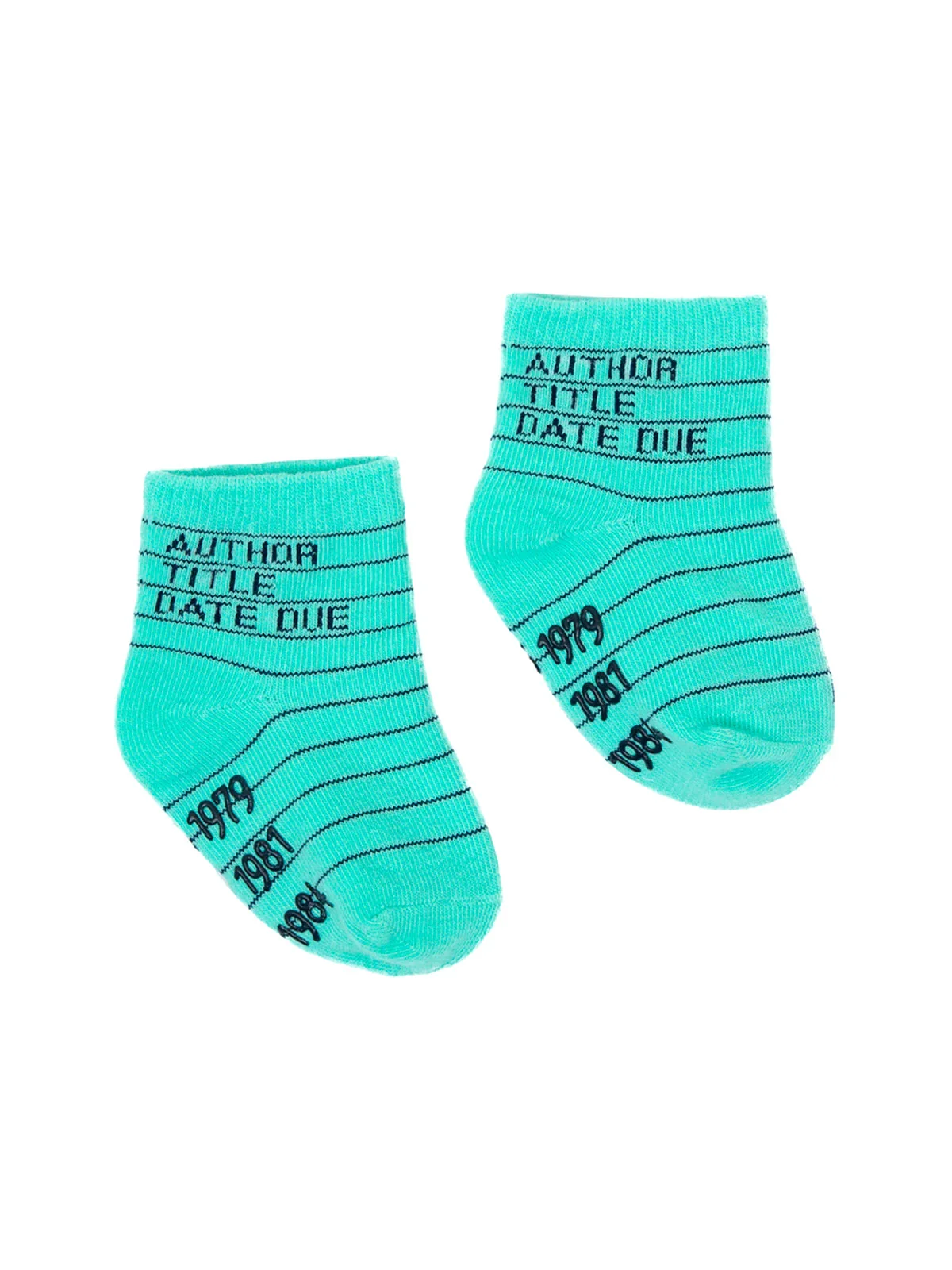 Green Library Card Children's Socks.webp