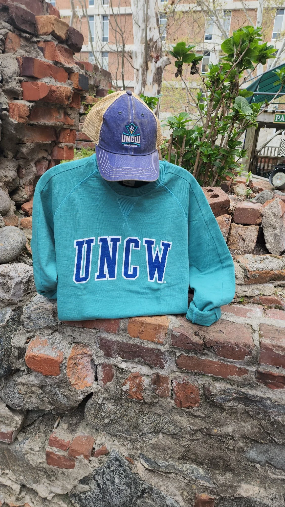 UNCW Waffle Crew Neck Sweatshirt