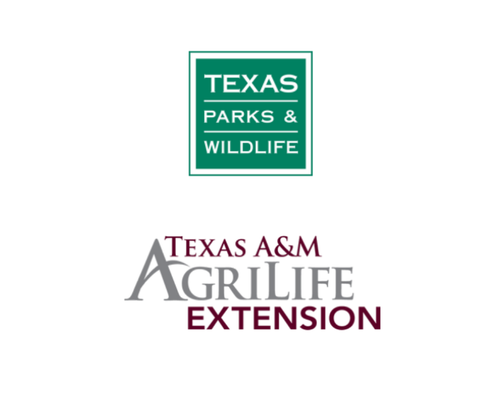 Logo of Texas Parks and Wildlife Department above the Texas A&M AgLife Extension logo.