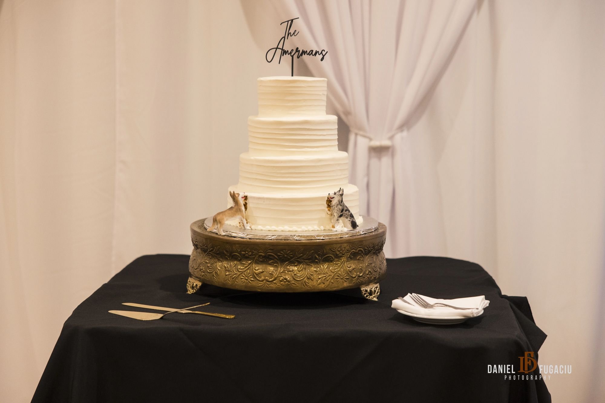 Simple plain white wedding cake