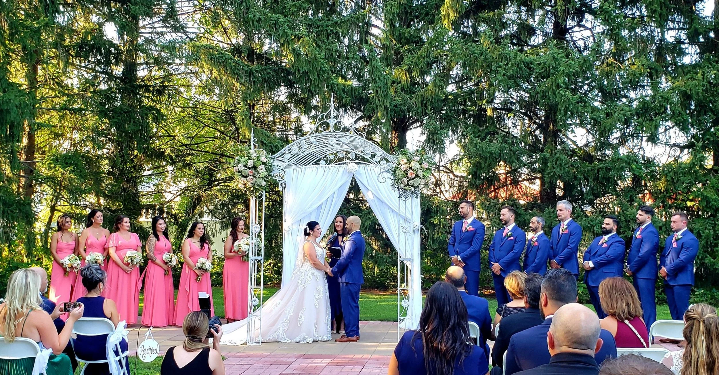 Wedding party at ceremony