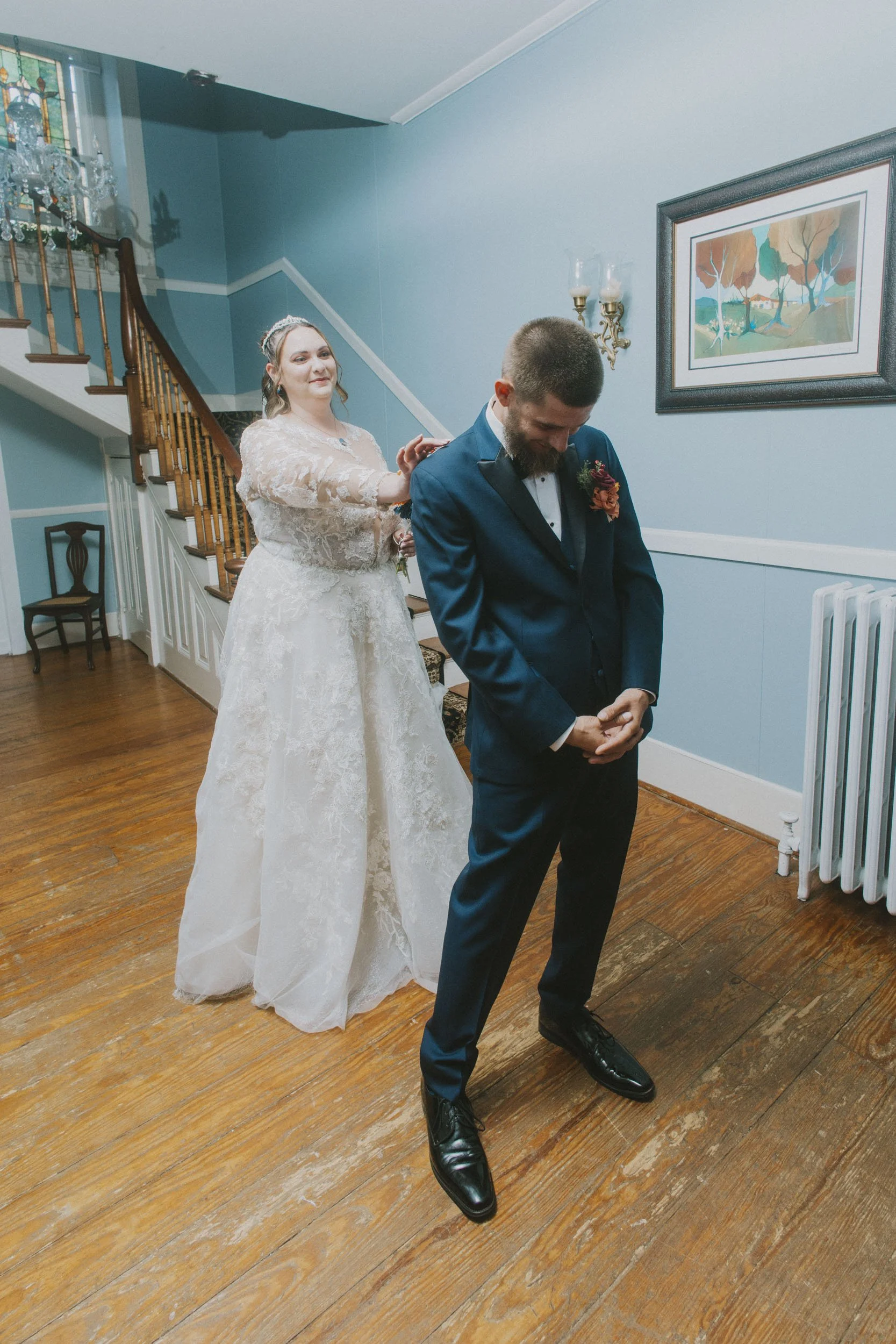 Bride and groom first look