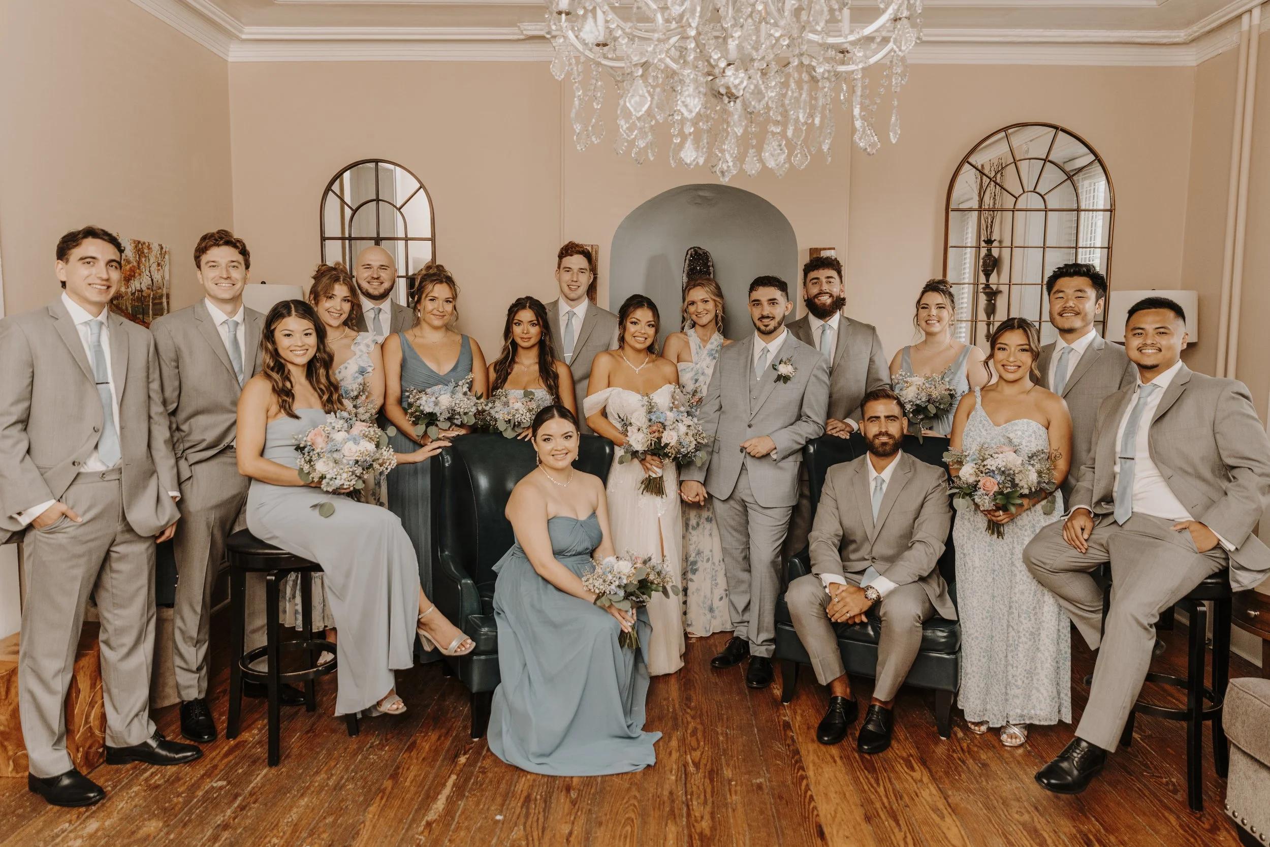 Bridal party in grooms lounge