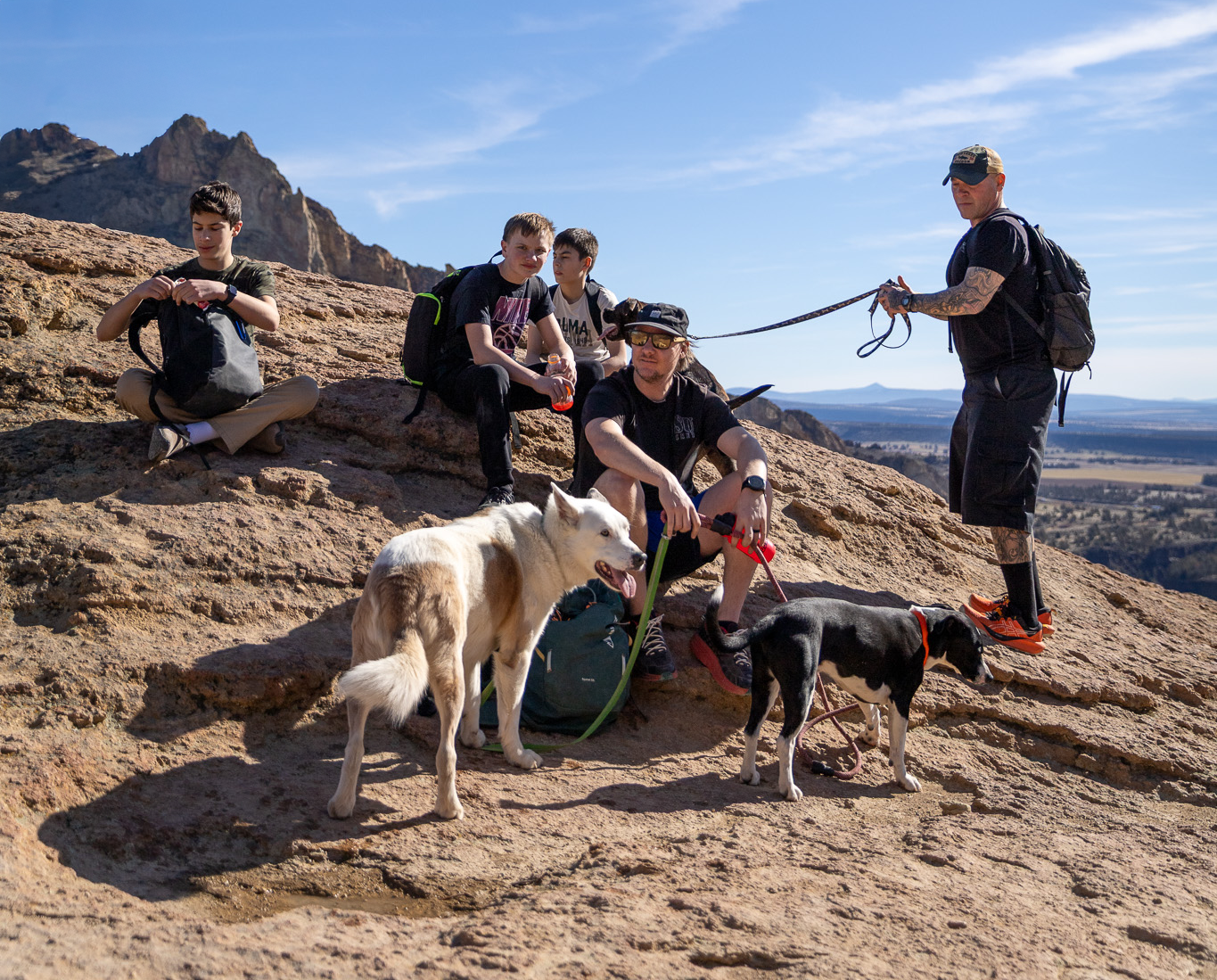 Instructors Paul Ruiz and Zach Henry lead Forge Students on a hiking expedition at Misery Ridge.