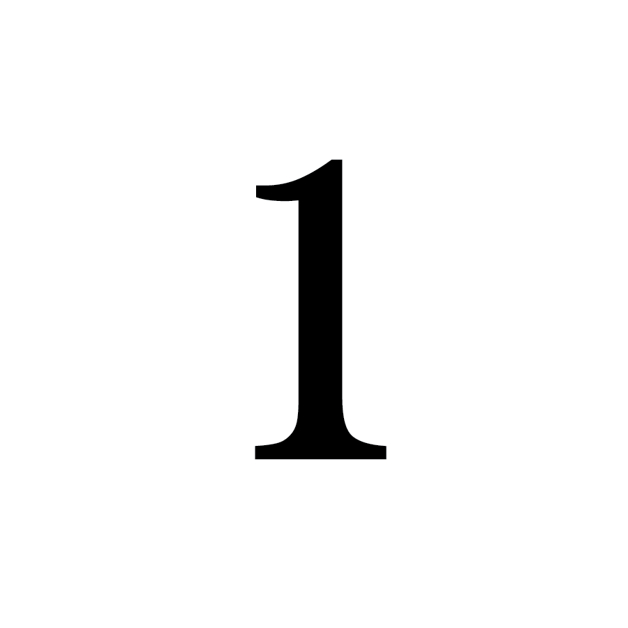 Number one inside a white circle on a black background.