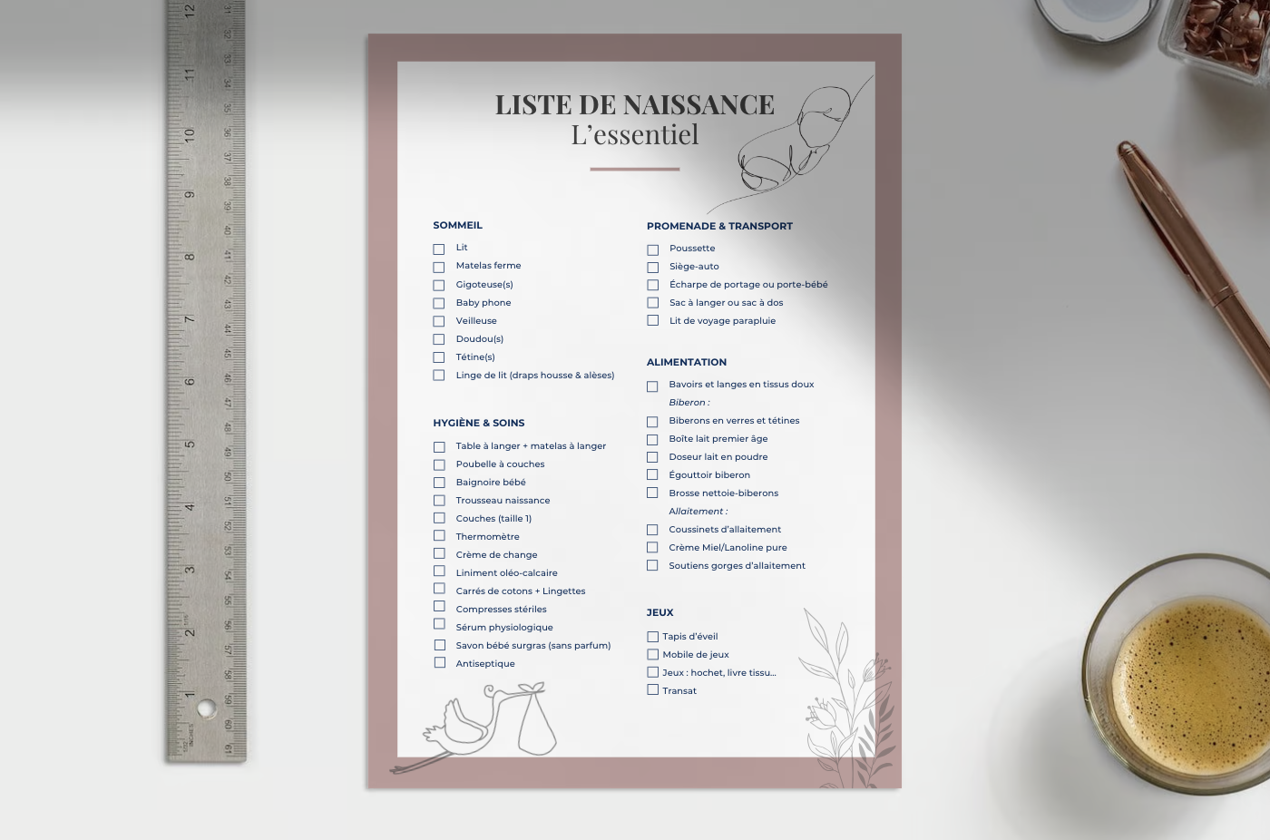 Checklist - Liste de naissance