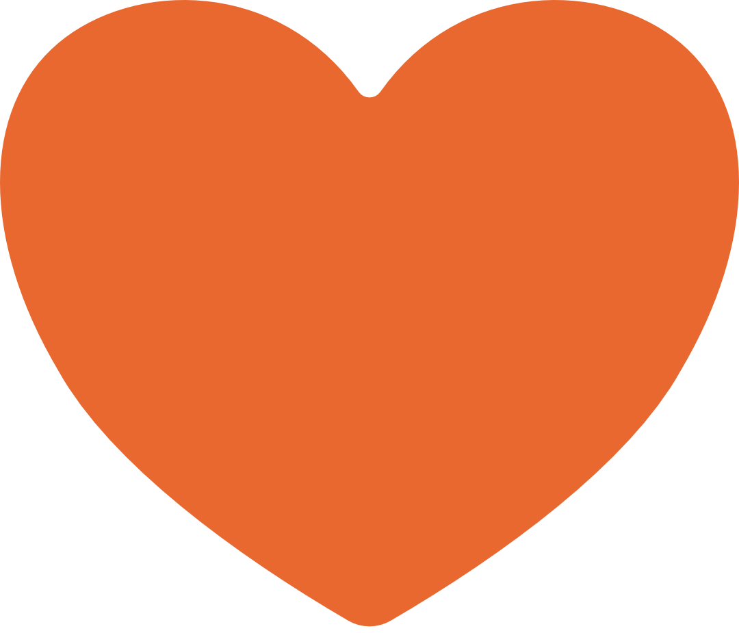 A large orange heart.