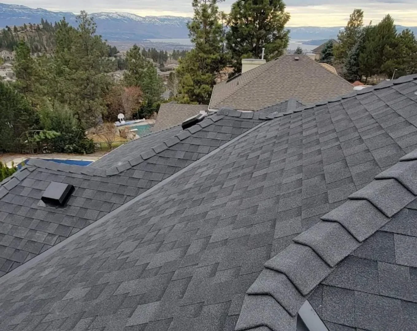 Full roof replacement showcasing clean shingle lines and upgraded materials.