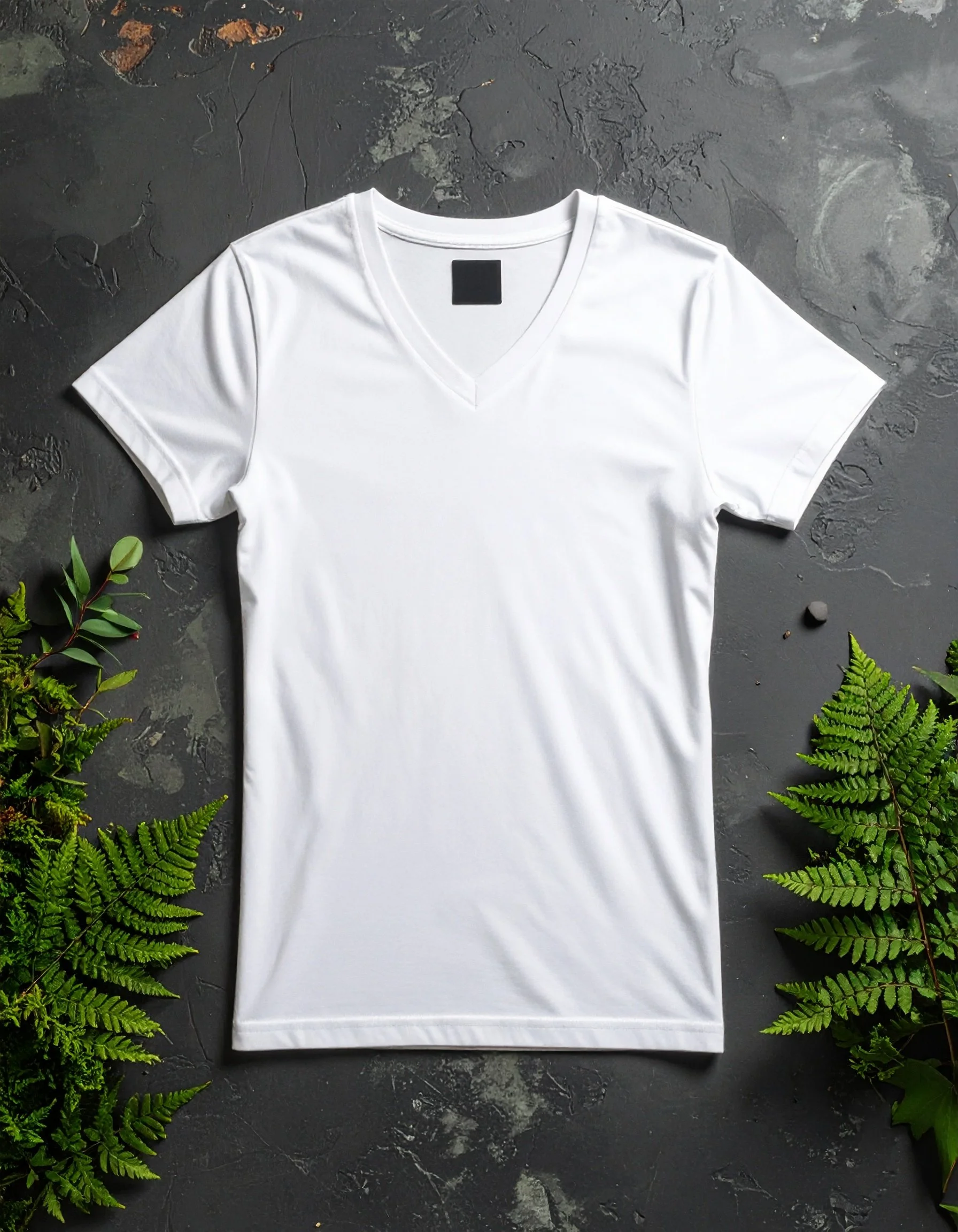 Firefly_a mockup for white active t shirt v neck on a  creative   goth surface 418497.jpg