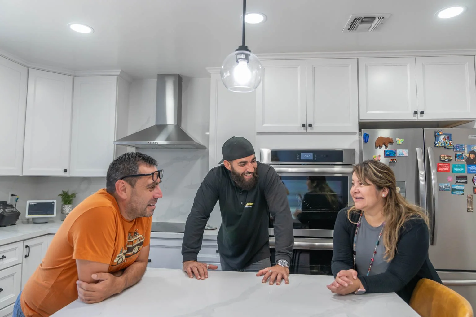 People discuss business around the table