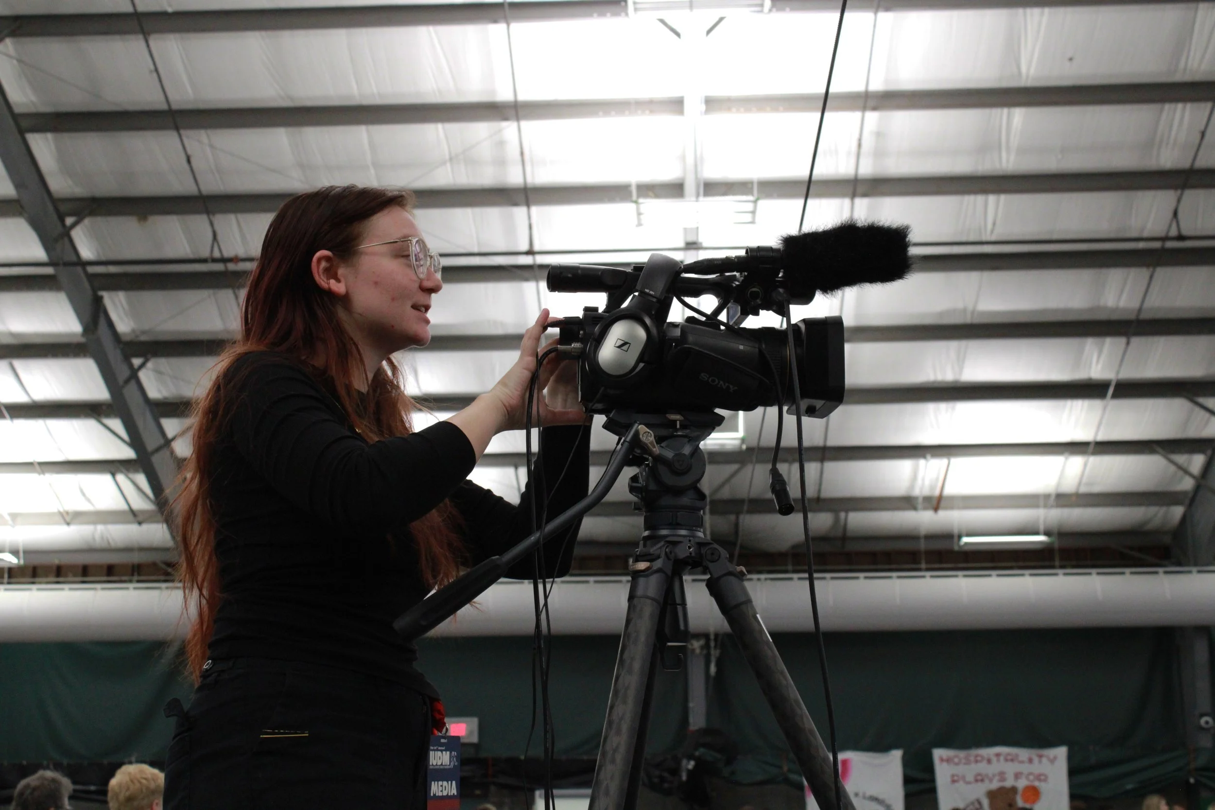 Laynie behind camera