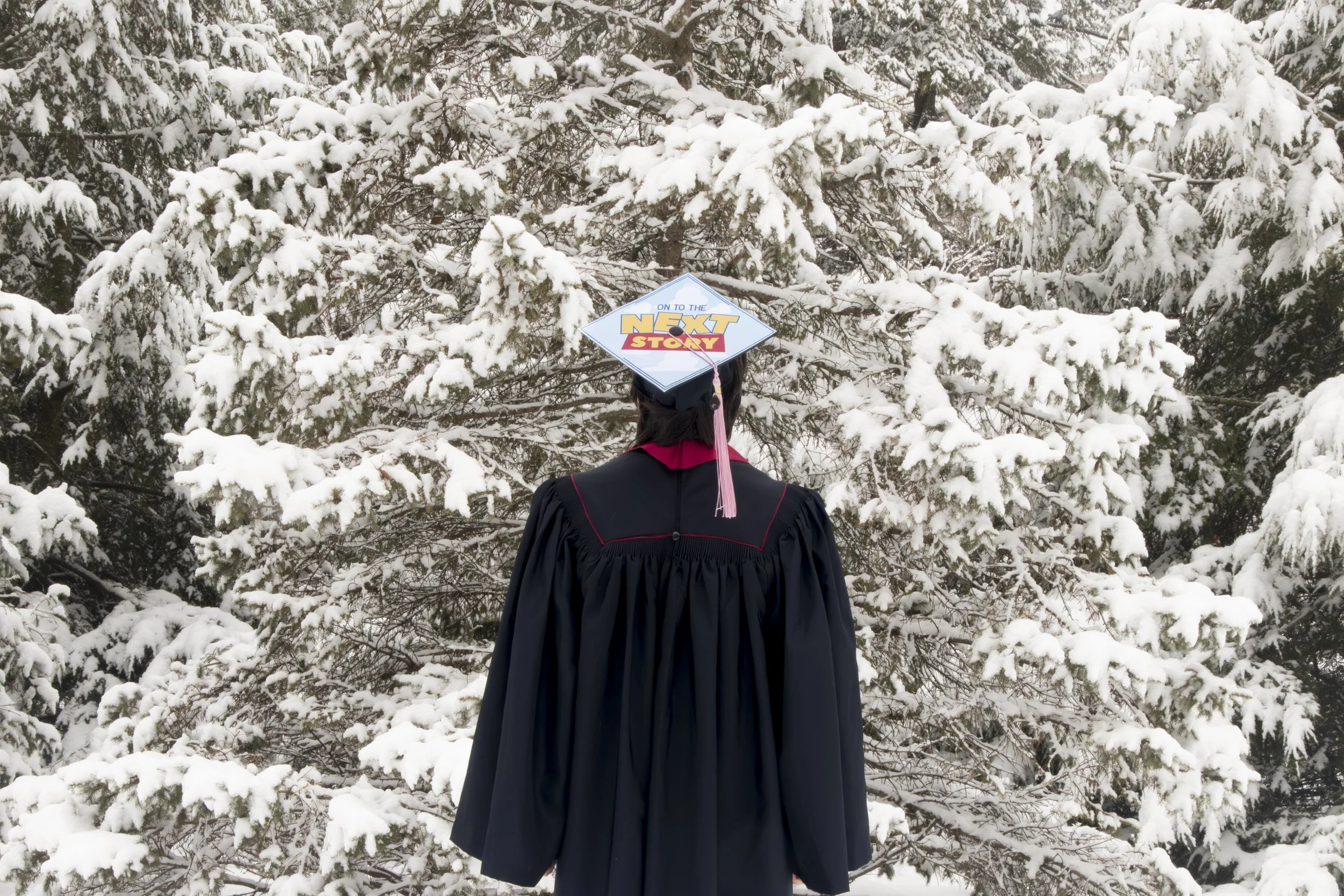 The same graduate as the fall session wanted one with their grad cap that they had forgotten in our first session. We didn't let the cold bother us!