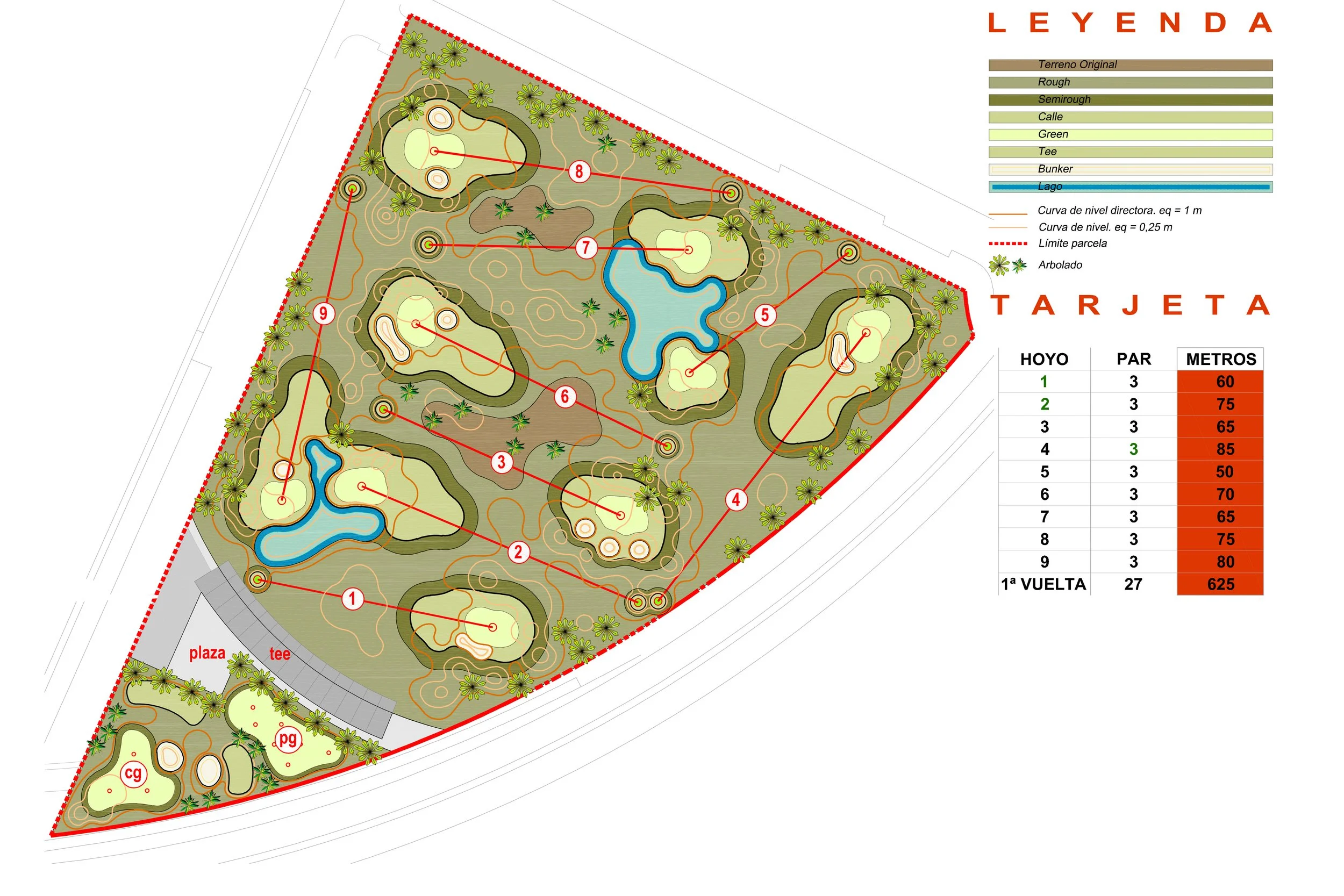 ESTUDIO PRELIMINAR DE TEE DE PRACTICAS Y 9 HOYOS PITCH&PUTT - MARTIN CARPENA - MALAGA