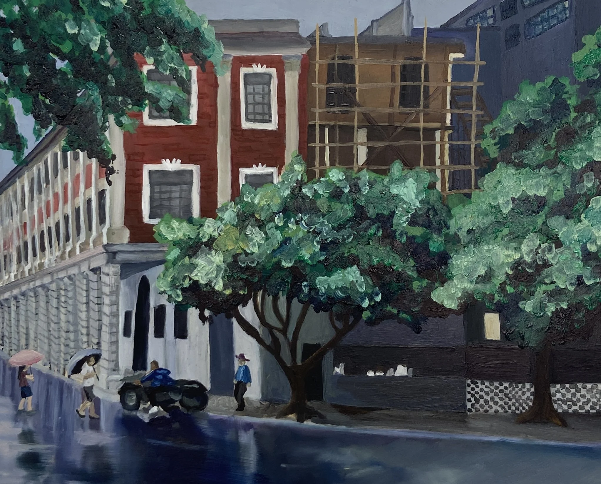 Rainy Day, 2023. 8''x10'' oil on panel.