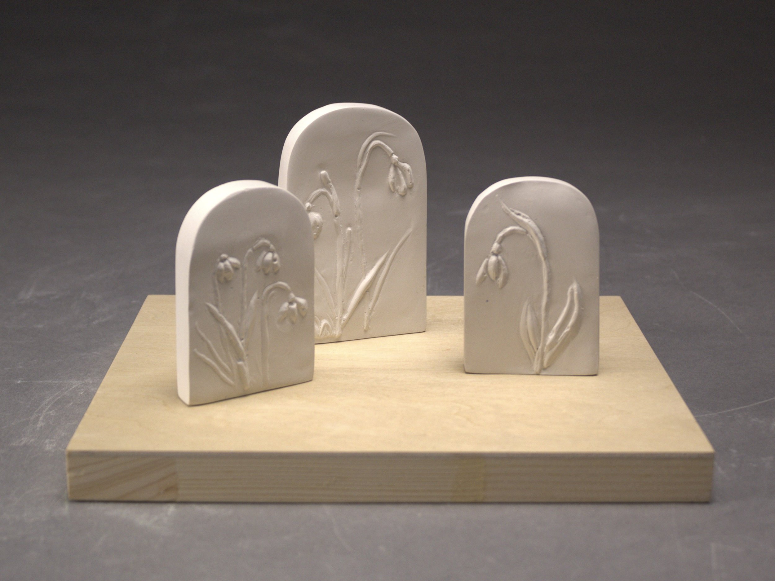 Floral study, 2022. Casted Plaster and wood. 