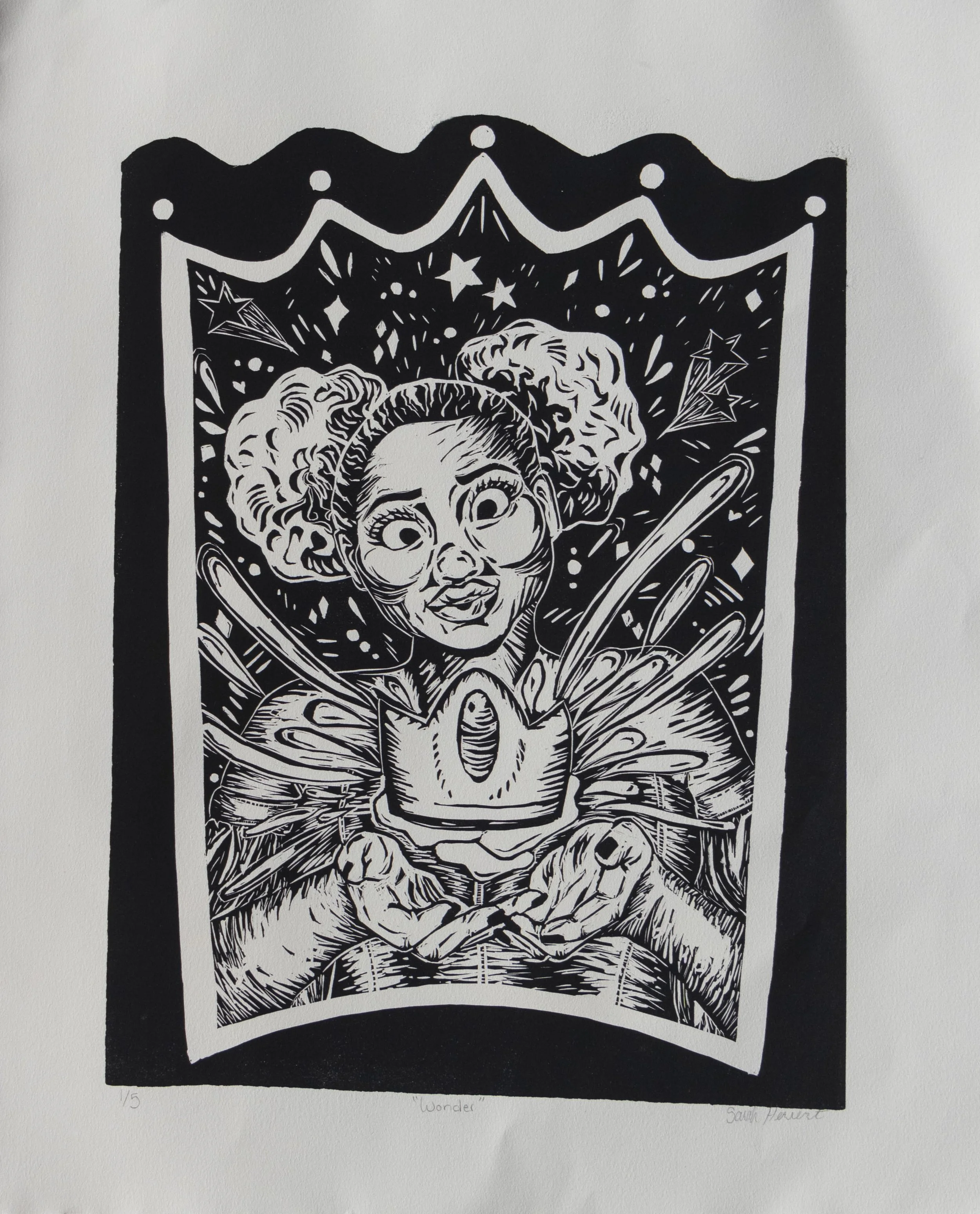 Wonder, 2022. Woodblock print.